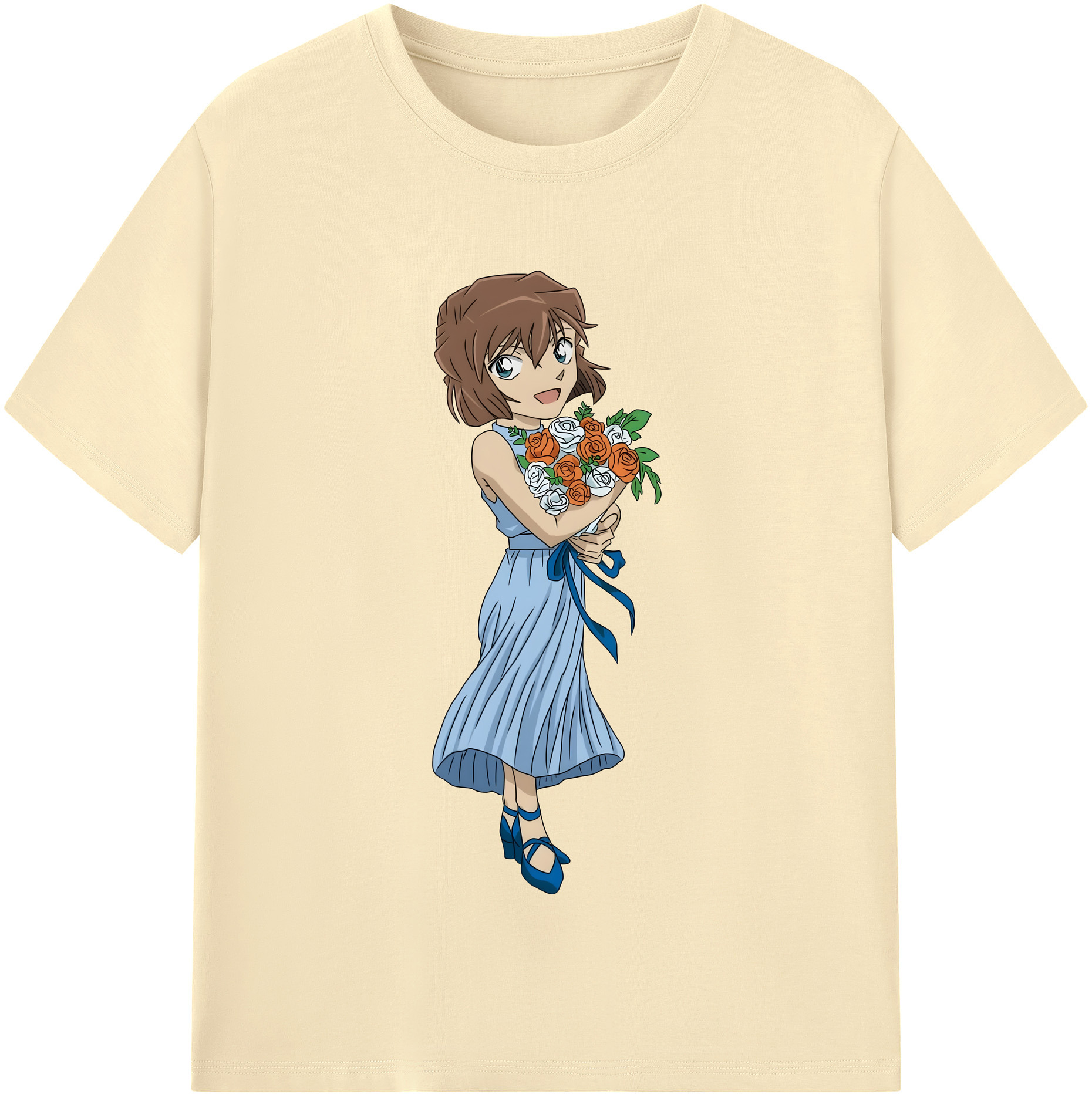 （画像用） 名探偵コナン 灰原 哀 はいばら あい Detective Conan Anita Hailey、Vi Graythorn Haibara Ai 綿100％半袖Tシャツ（フロントプリント）