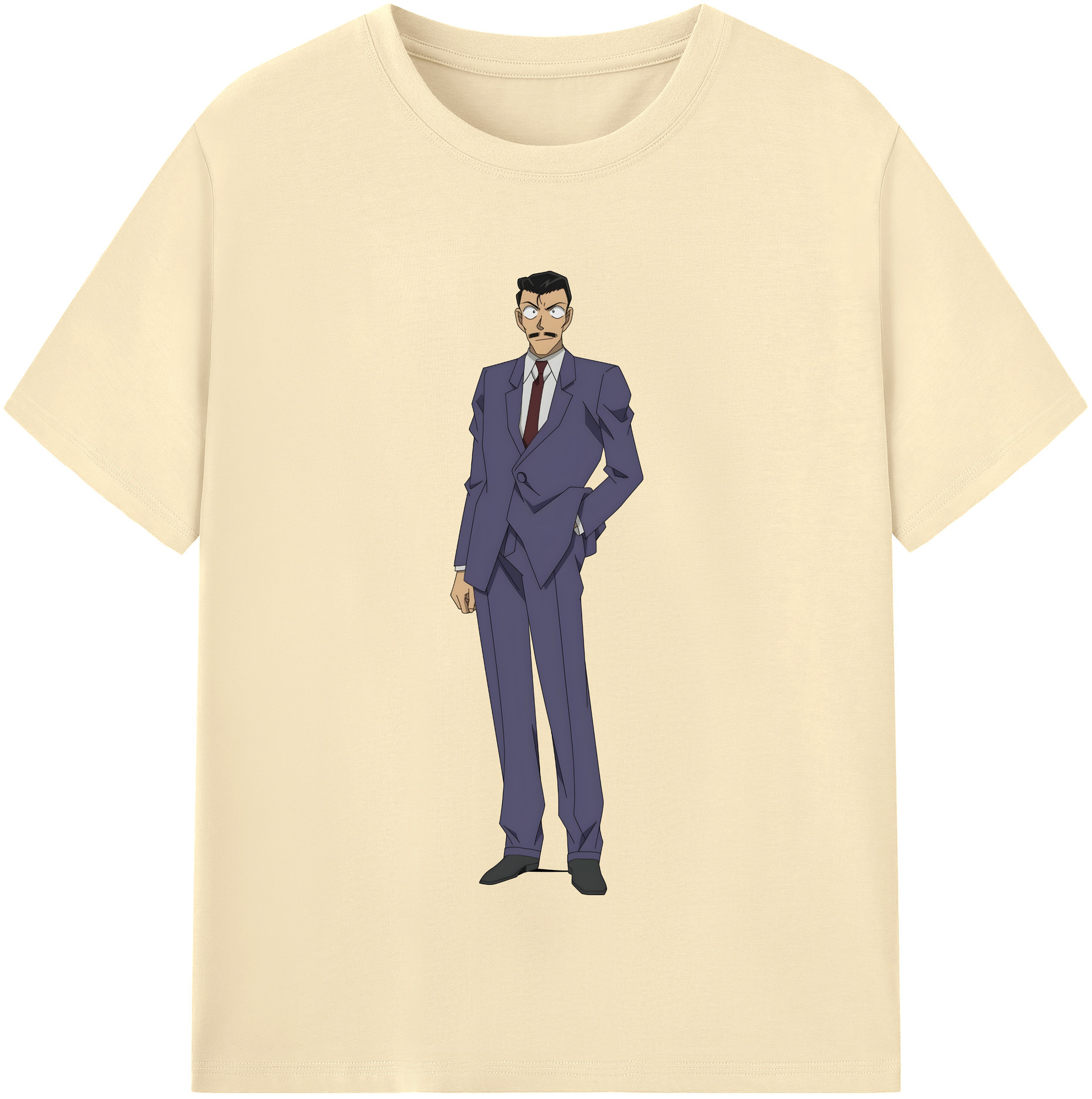 （画像用） 名探偵コナン 毛利 小五郎 もうり こごろう Detective Conan 綿100％半袖Tシャツ（フロントプリント）