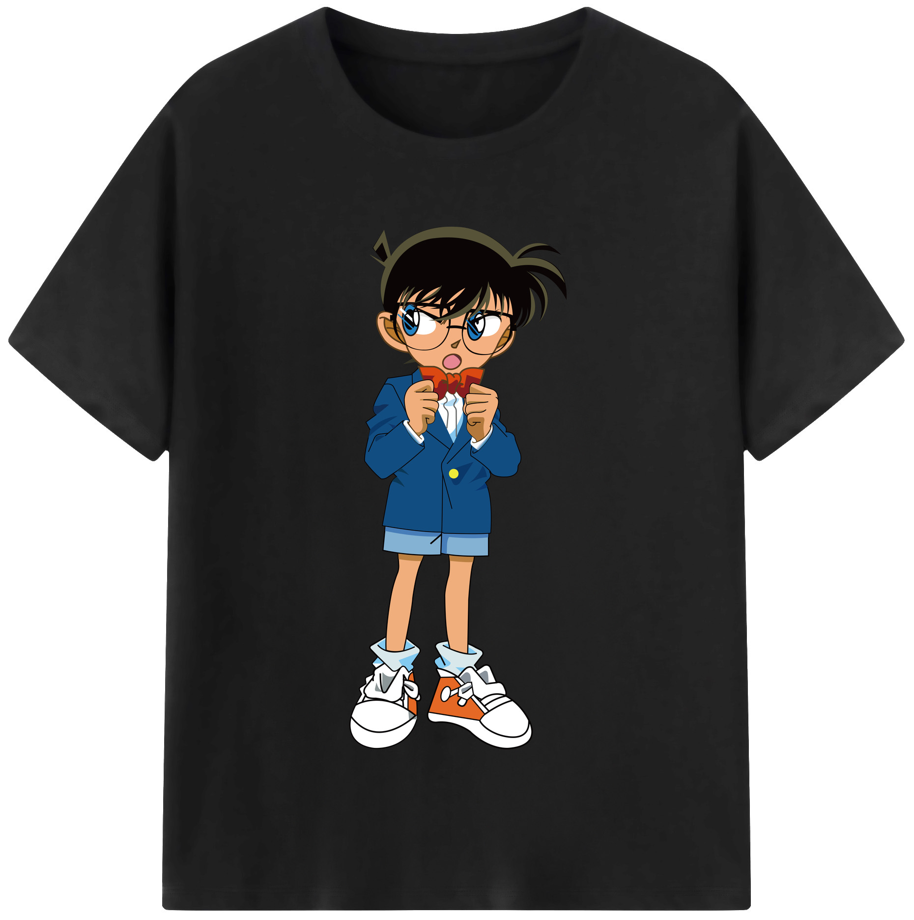 （画像用） 名探偵コナン 江戸川 コナン Detective Conan Conan Edogawa 綿100％半袖Tシャツ（フロントプリント）
