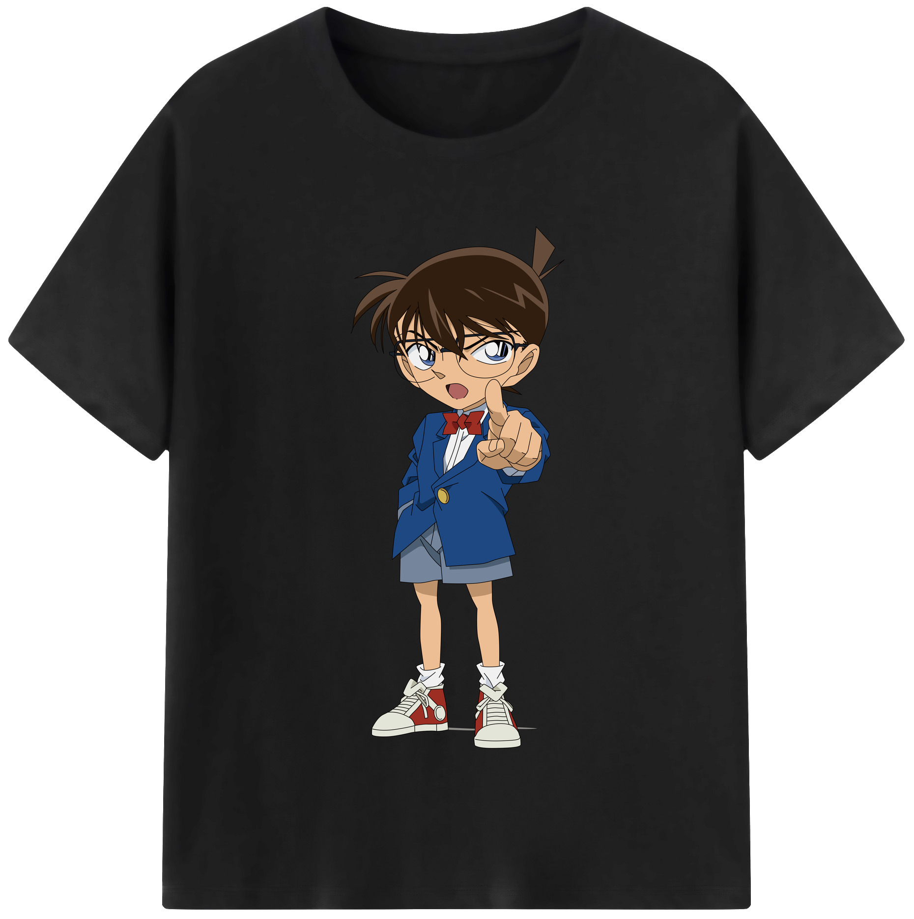 （画像用） 名探偵コナン 江戸川 コナン Detective Conan Conan Edogawa 綿100％半袖Tシャツ（フロントプリント）