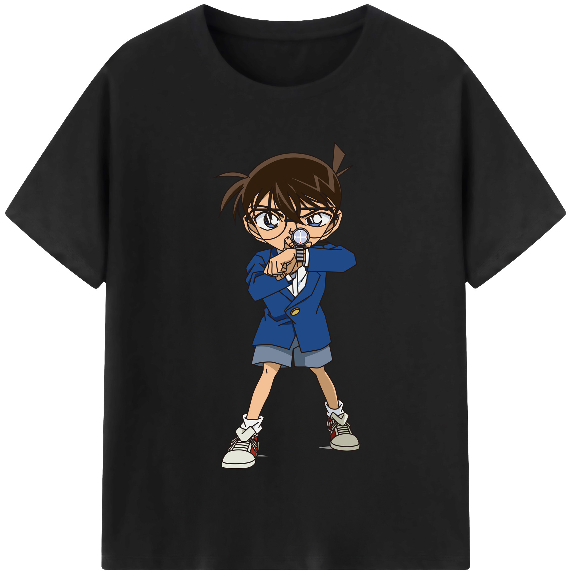 （画像用） 名探偵コナン 江戸川 コナン Detective Conan Conan Edogawa 綿100％半袖Tシャツ（フロントプリント）