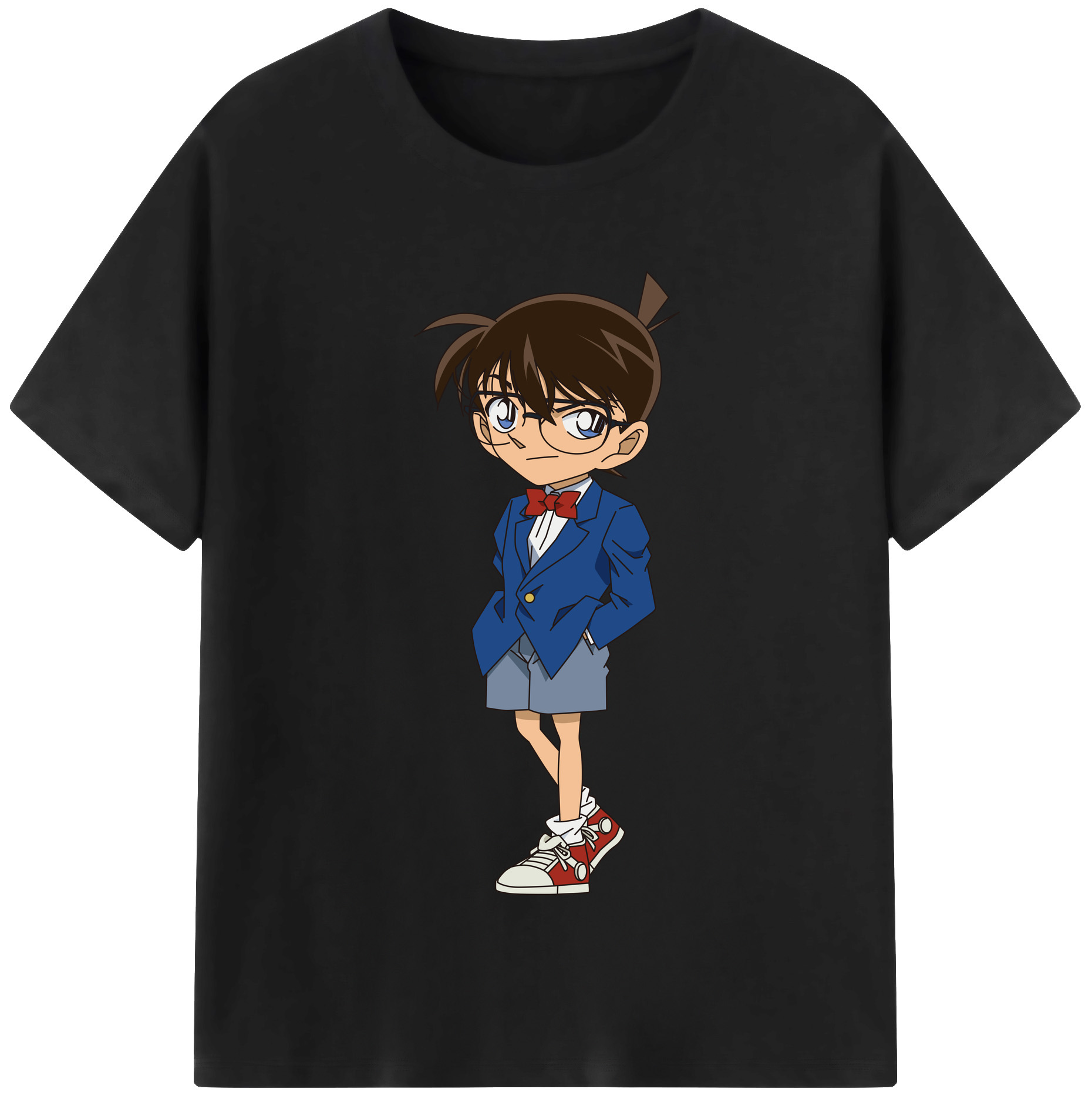 （画像用） 名探偵コナン 江戸川 コナン Detective Conan Conan Edogawa 綿100％半袖Tシャツ（フロントプリント）