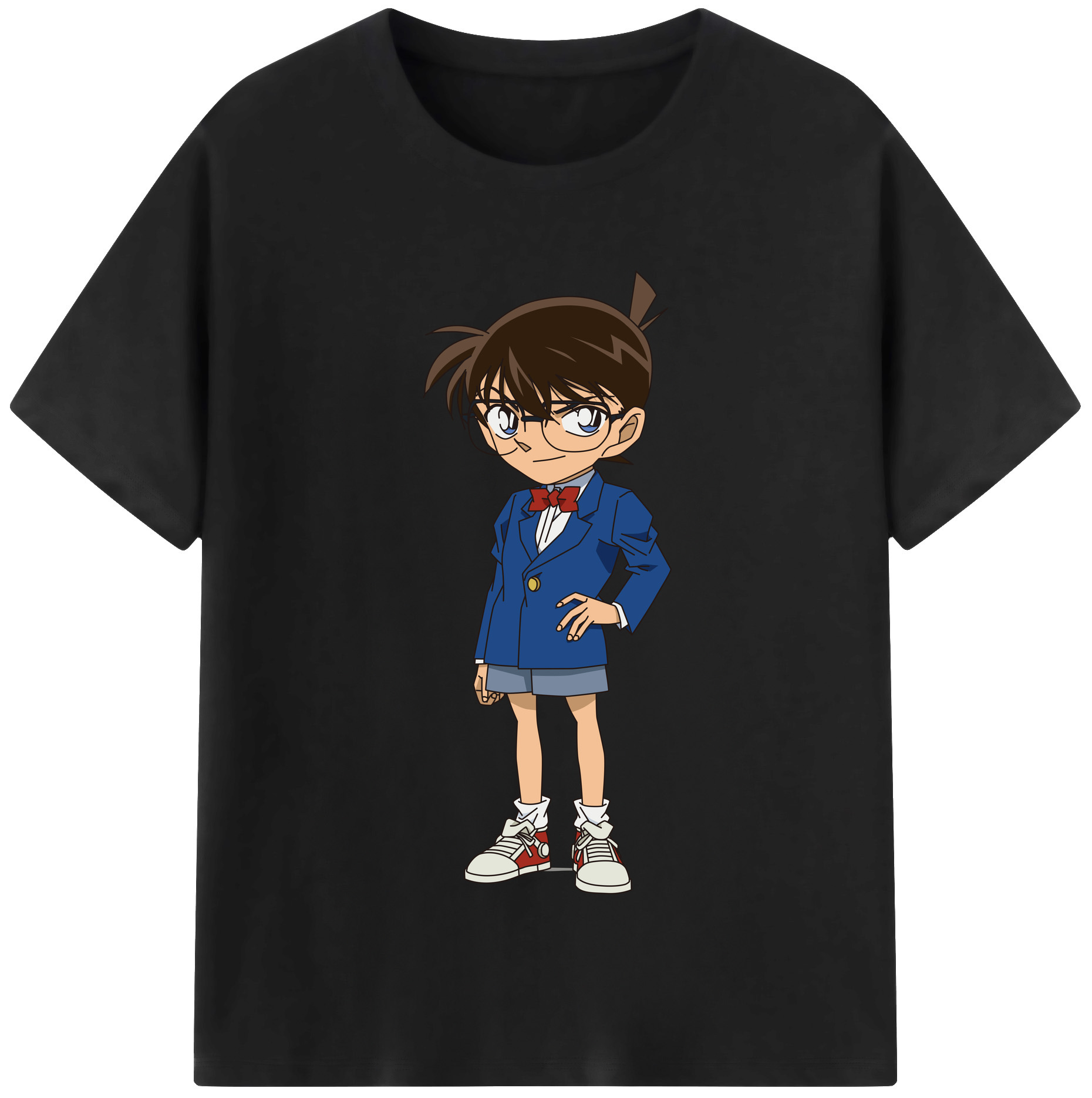 （画像用） 名探偵コナン 江戸川 コナン Detective Conan Conan Edogawa 綿100％半袖Tシャツ（フロントプリント）