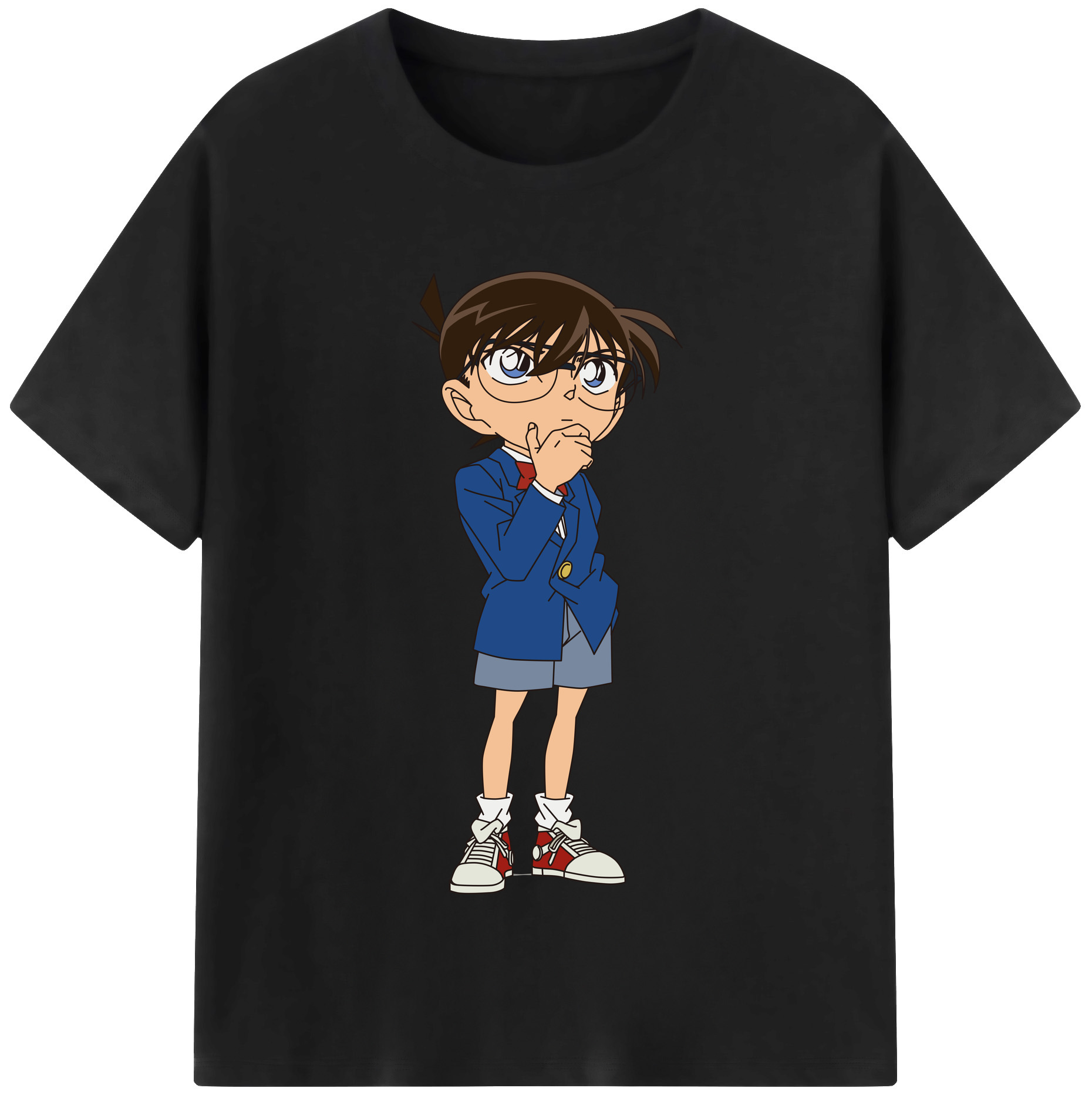 （画像用） 名探偵コナン 江戸川 コナン Detective Conan Conan Edogawa 綿100％半袖Tシャツ（フロントプリント）