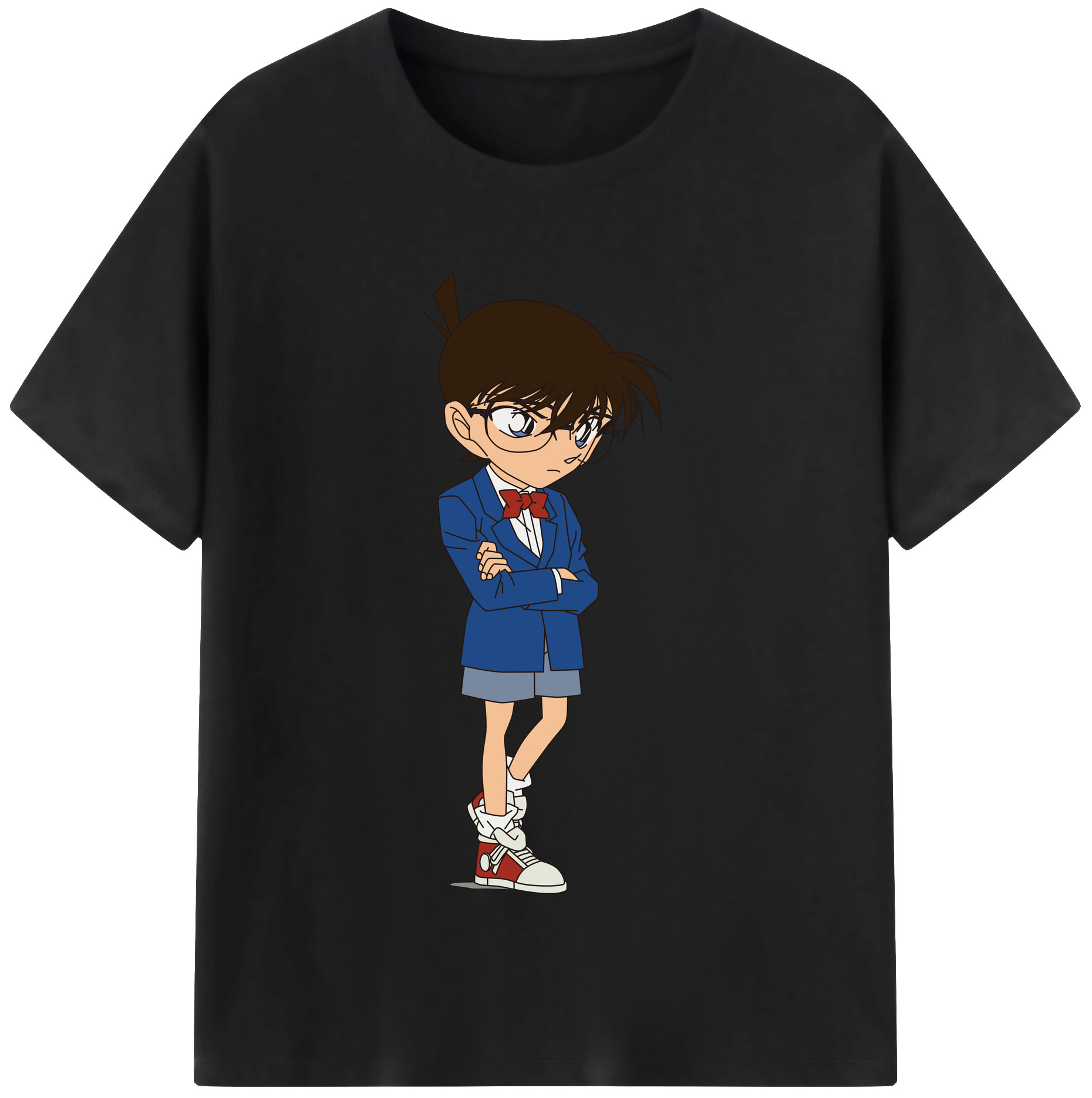 （画像用） 名探偵コナン 江戸川 コナン Detective Conan Conan Edogawa 綿100％半袖Tシャツ（フロントプリント）