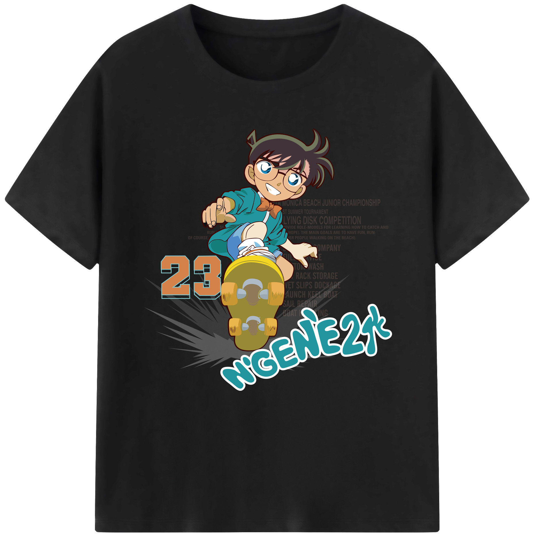 （画像用） 名探偵コナン 江戸川 コナン Detective Conan Conan Edogawa 綿100％半袖Tシャツ（フロントプリント）