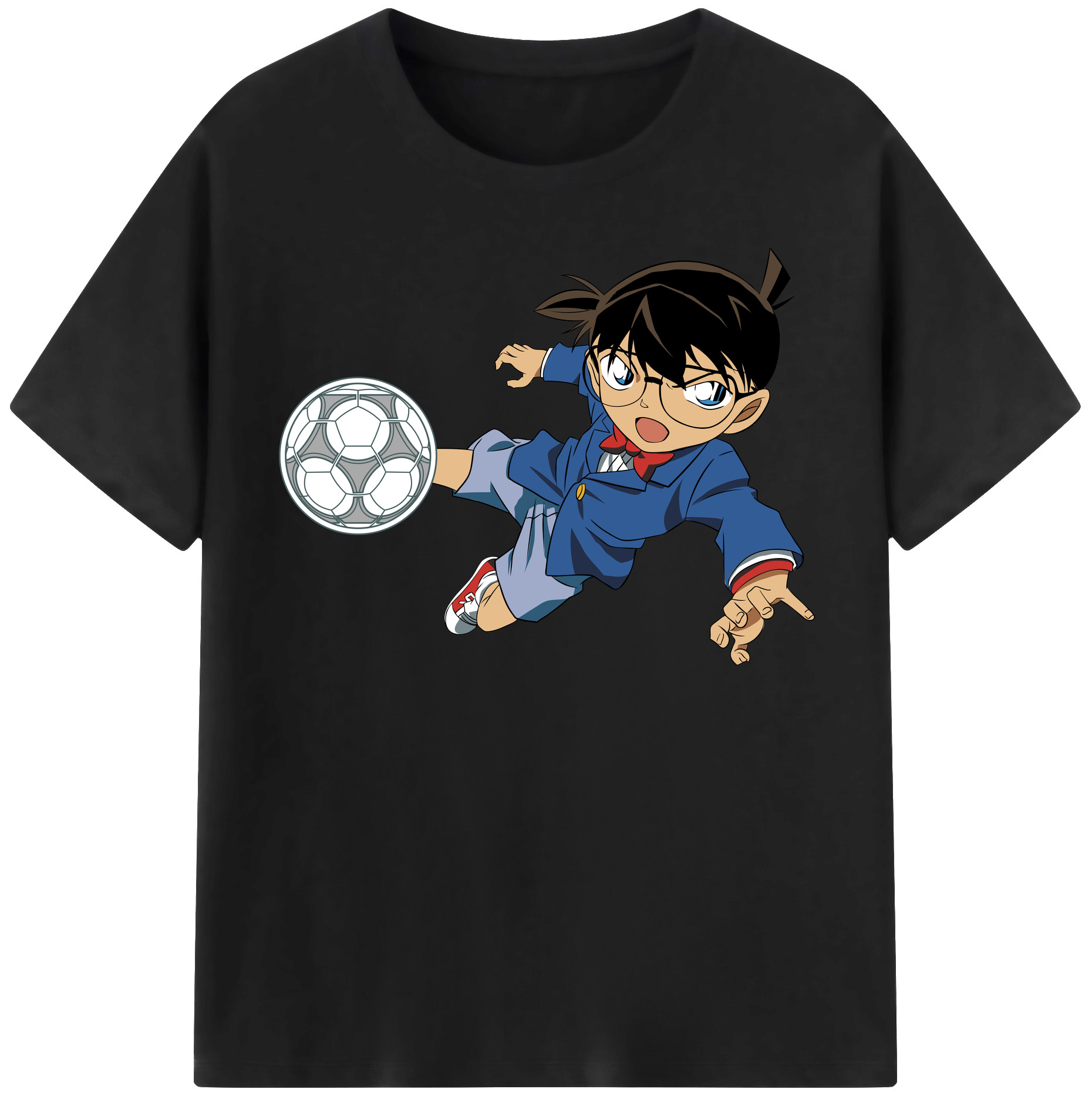 （画像用） 名探偵コナン 江戸川 コナン Detective Conan Conan Edogawa 綿100％半袖Tシャツ（フロントプリント）