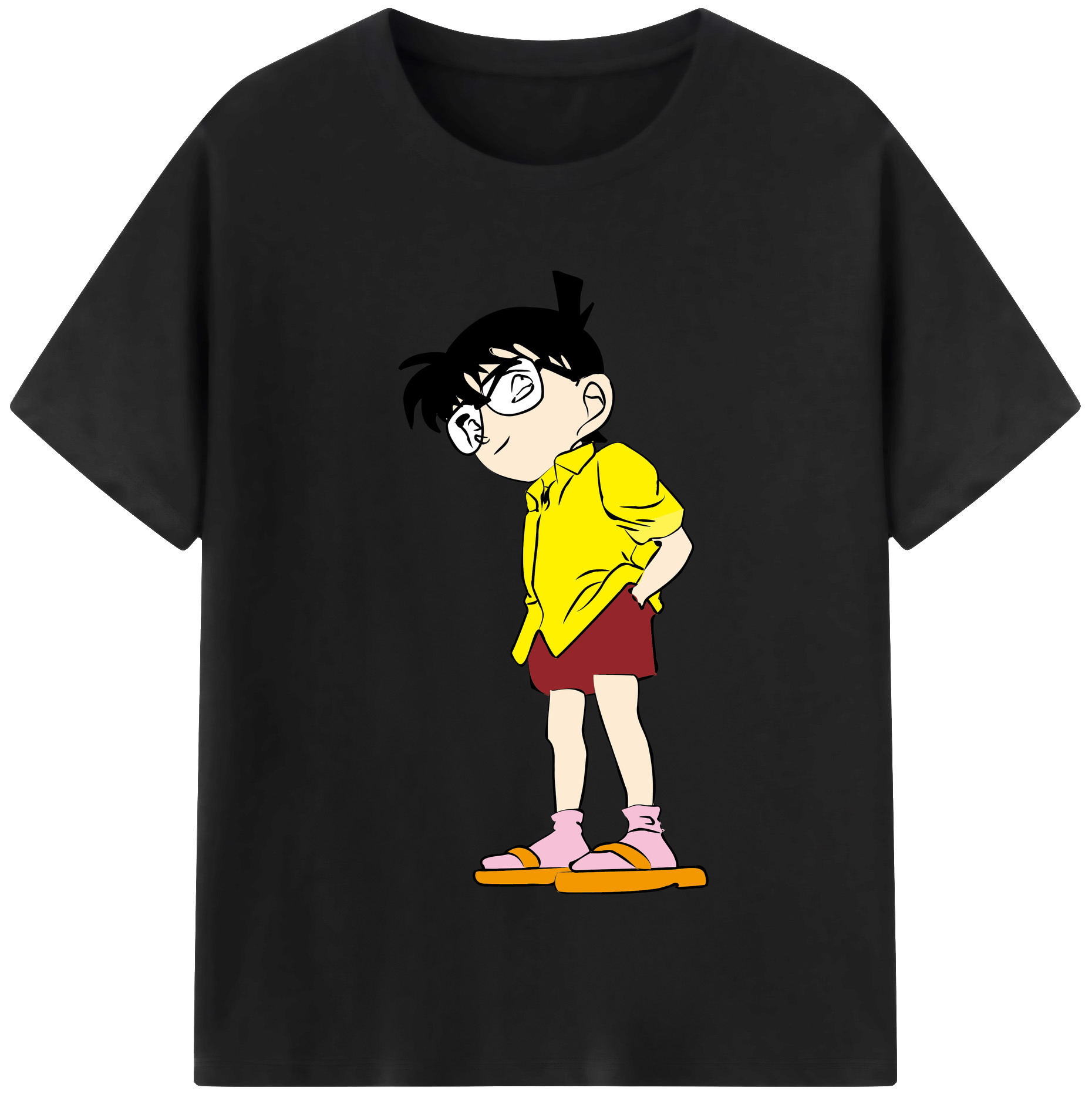 （画像用） 名探偵コナン 江戸川 コナン Detective Conan Conan Edogawa 綿100％半袖Tシャツ（フロントプリント）