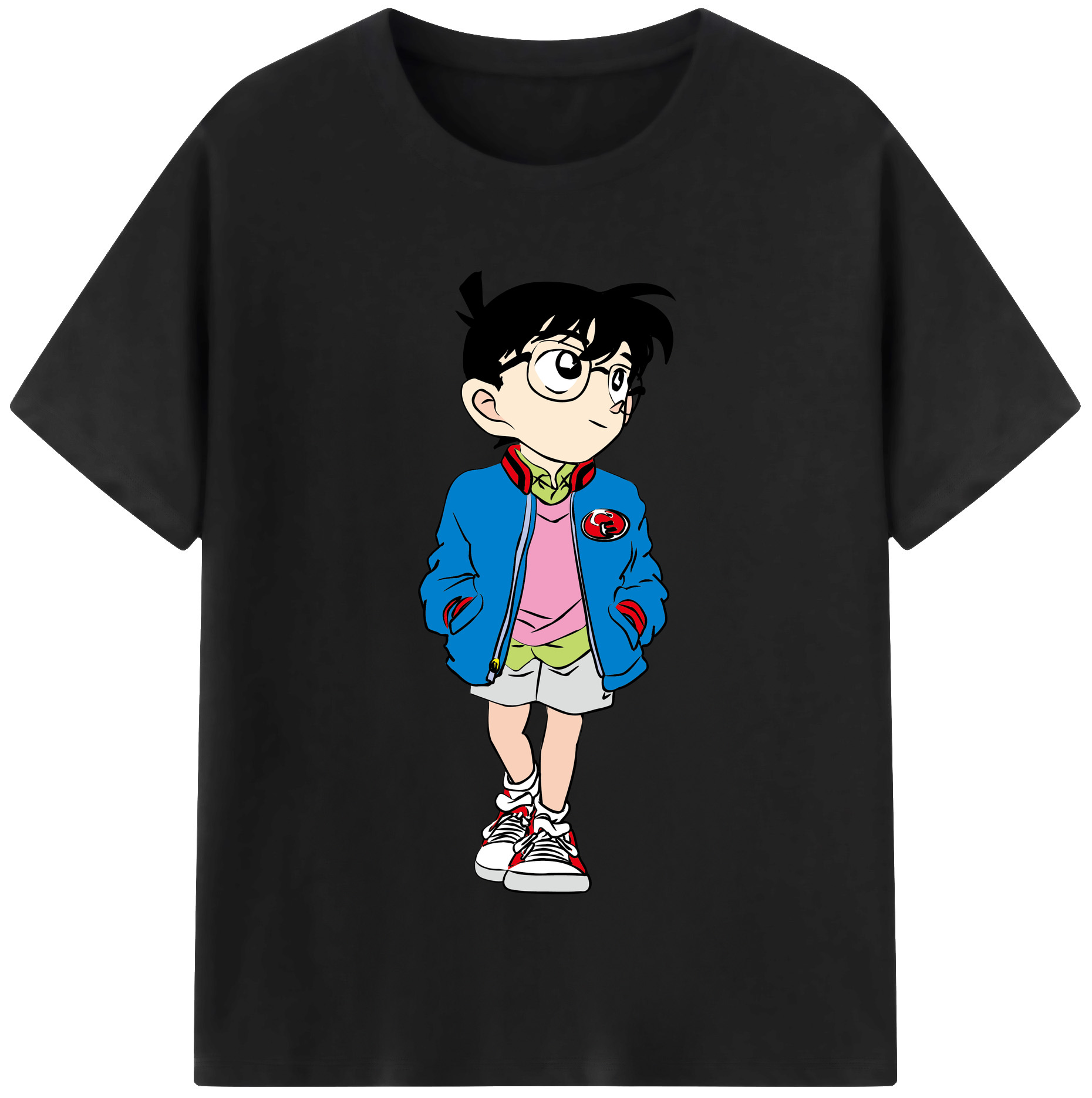 （画像用） 名探偵コナン 江戸川 コナン Detective Conan Conan Edogawa 綿100％半袖Tシャツ（フロントプリント）