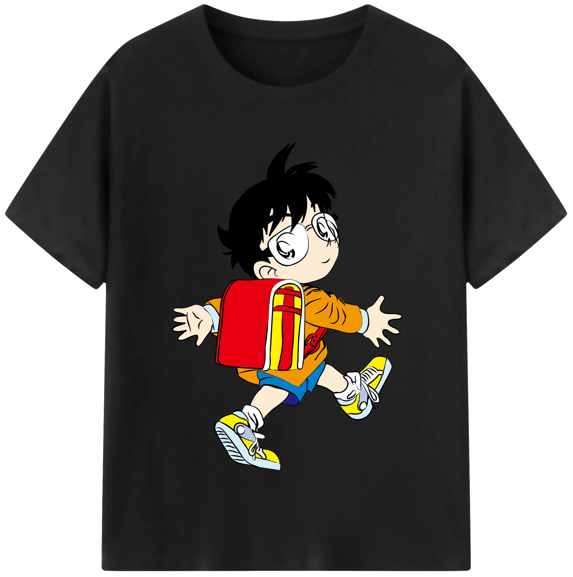 （画像用） 名探偵コナン 江戸川 コナン Detective Conan Conan Edogawa 綿100％半袖Tシャツ（フロントプリント）