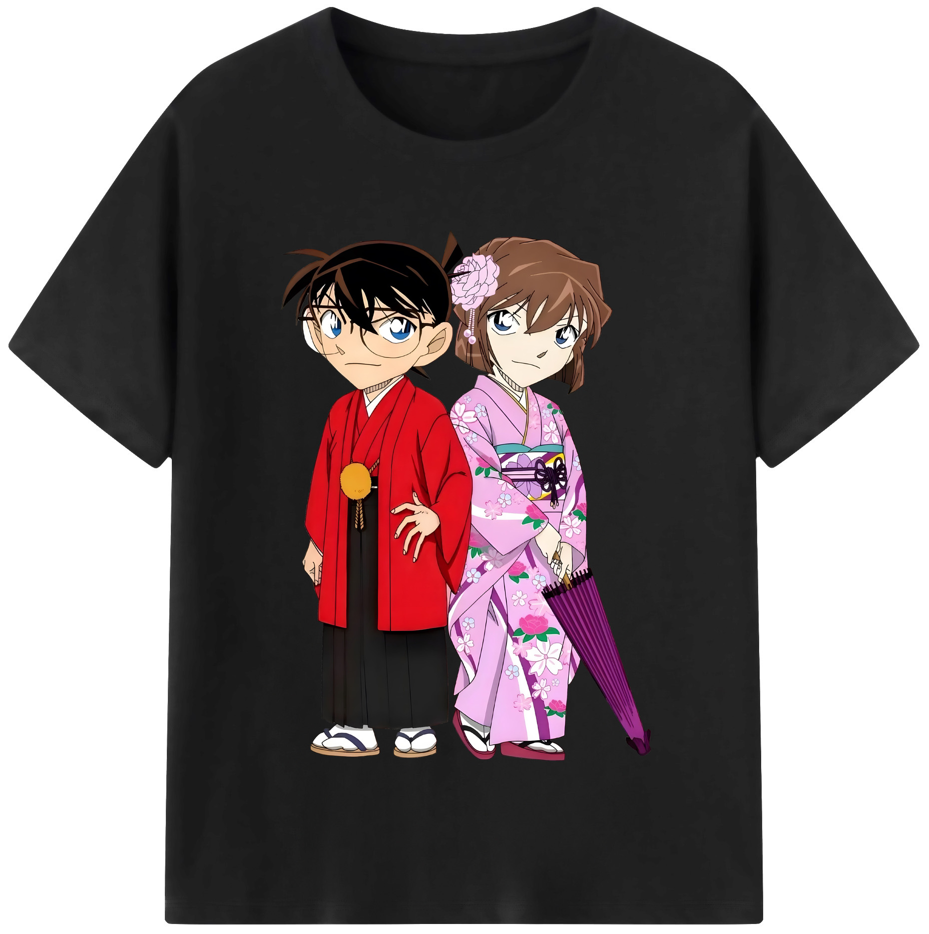 （画像用） 名探偵コナン 江戸川 コナン Detective Conan Conan Edogawa 綿100％半袖Tシャツ（フロントプリント）