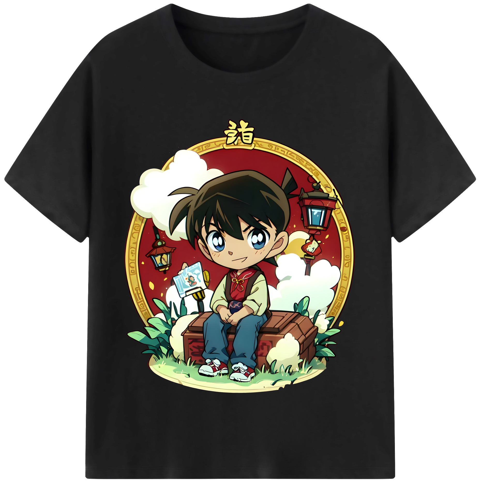 （画像用） 名探偵コナン 江戸川 コナン Detective Conan Conan Edogawa 綿100％半袖Tシャツ（フロントプリント）