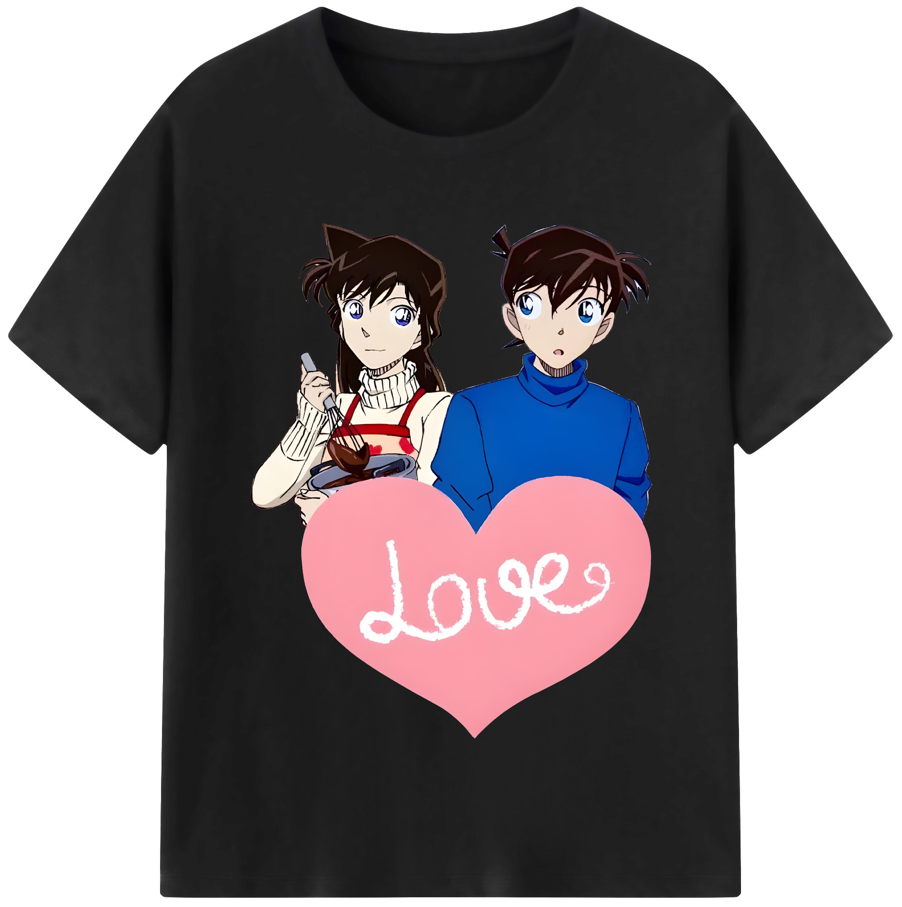 （画像用） 名探偵コナン 毛利 蘭 もうり らん、モーリ ラン Detective Conan Rachel Moore 綿100％半袖Tシャツ（フロントプリント）