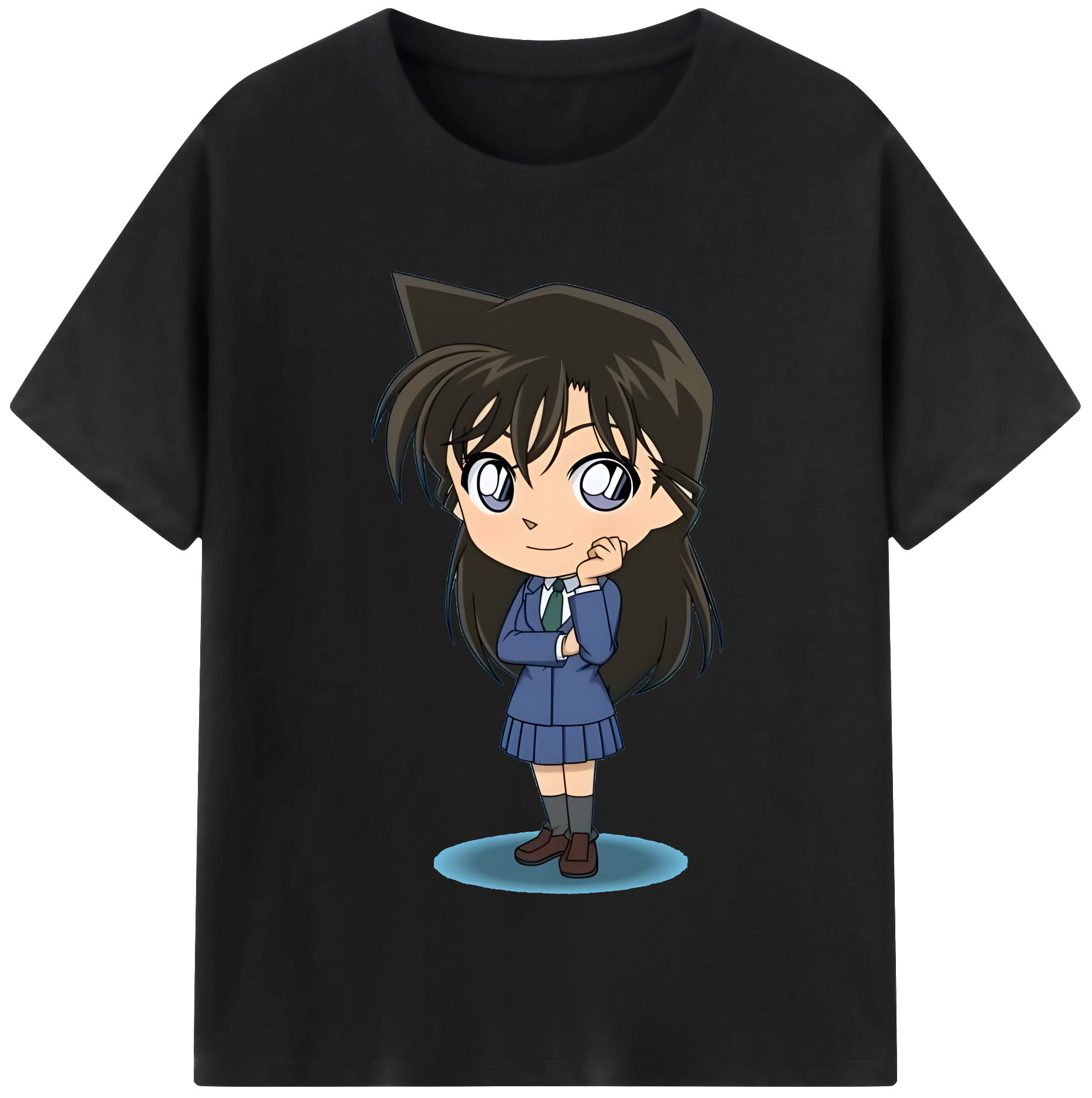 （画像用） 名探偵コナン 毛利 蘭 もうり らん、モーリ ラン Detective Conan Rachel Moore 綿100％半袖Tシャツ（フロントプリント）