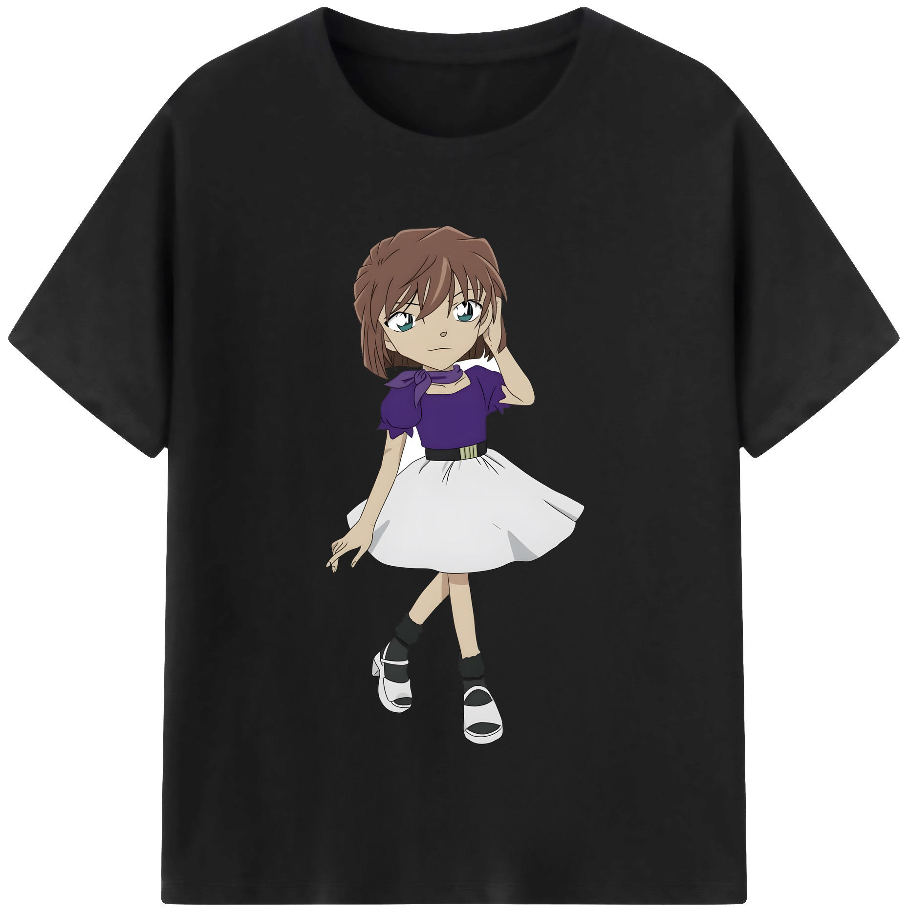 （画像用） 名探偵コナン 灰原 哀 はいばら あい Detective Conan Anita Hailey、Vi Graythorn Haibara Ai 綿100％半袖Tシャツ（フロントプリント）
