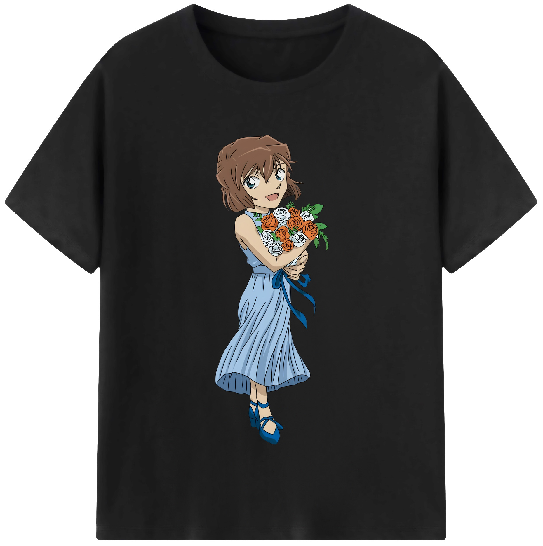 （画像用） 名探偵コナン 灰原 哀 はいばら あい Detective Conan Anita Hailey、Vi Graythorn Haibara Ai 綿100％半袖Tシャツ（フロントプリント）
