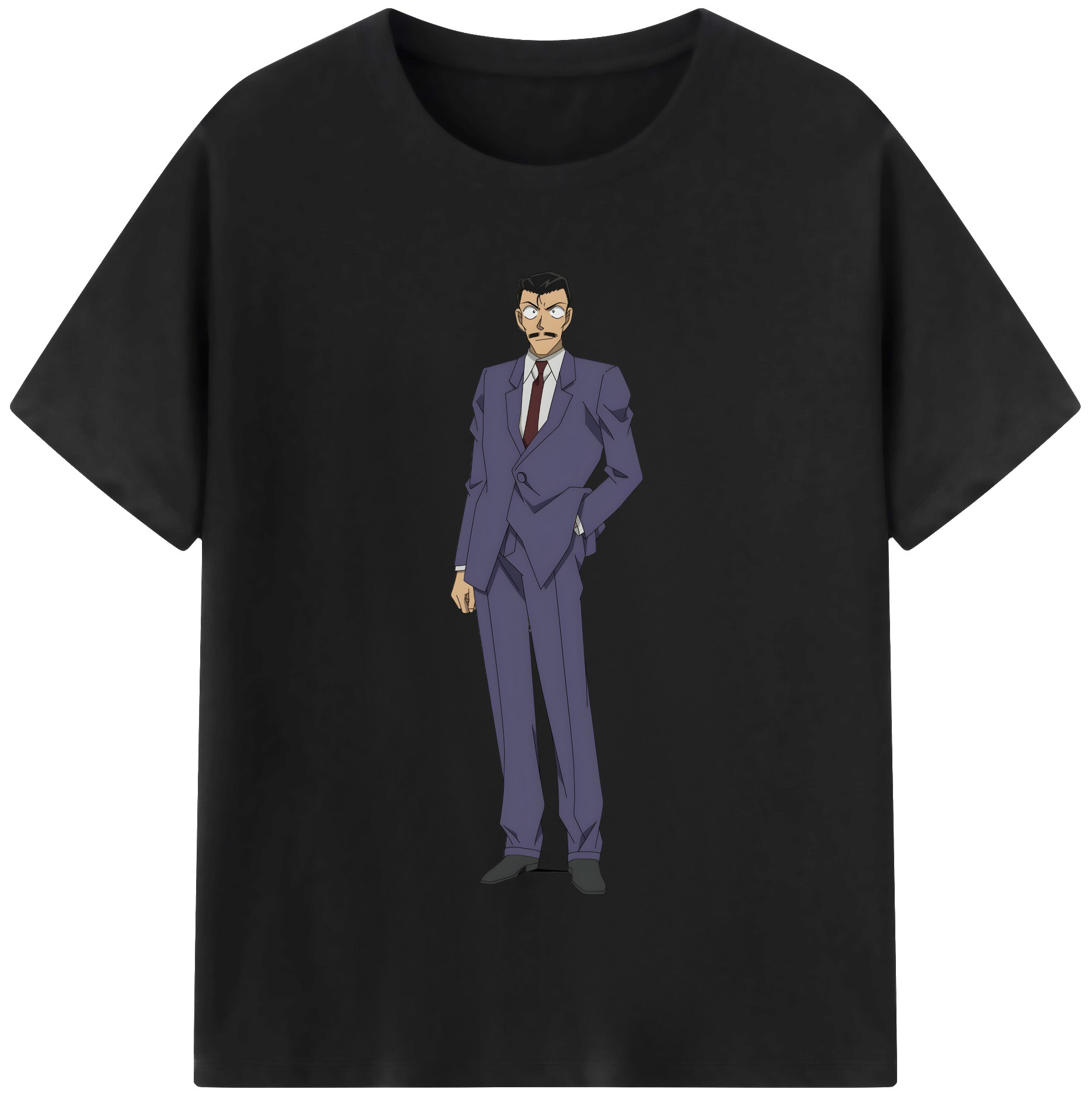 （画像用） 名探偵コナン 毛利 小五郎 もうり こごろう Detective Conan 綿100％半袖Tシャツ（フロントプリント）