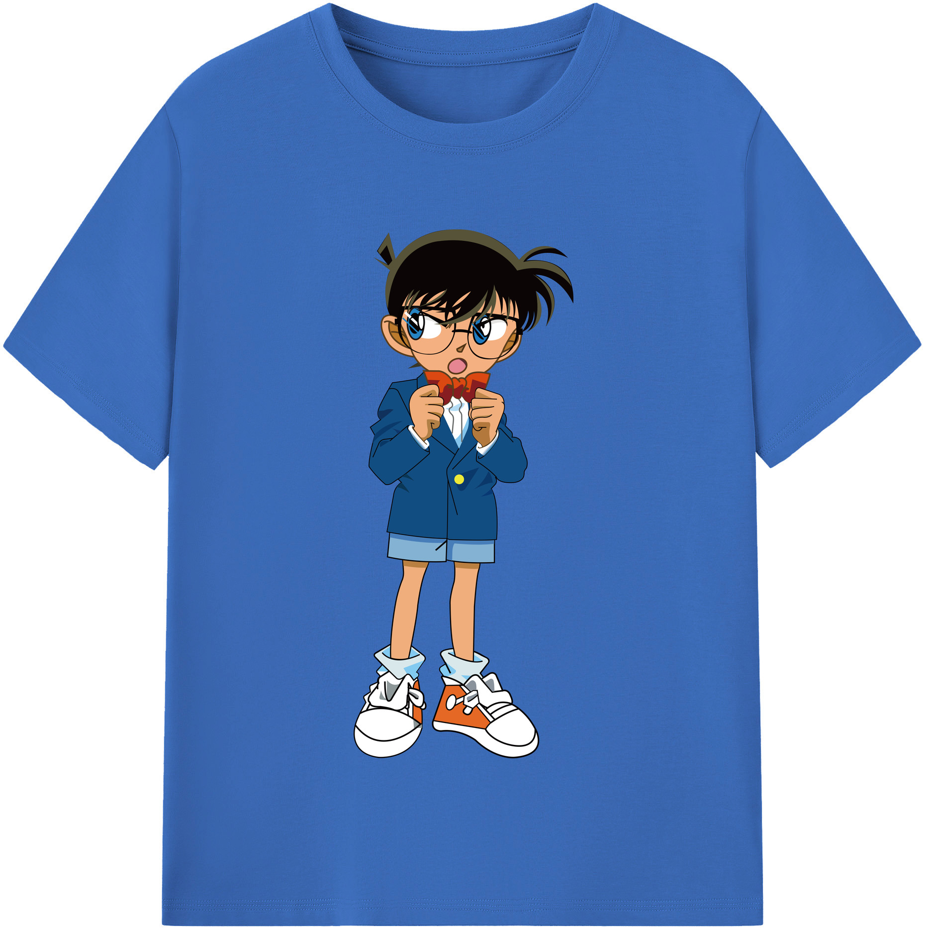 （画像用） 名探偵コナン 江戸川 コナン Detective Conan Conan Edogawa 綿100％半袖Tシャツ（フロントプリント）