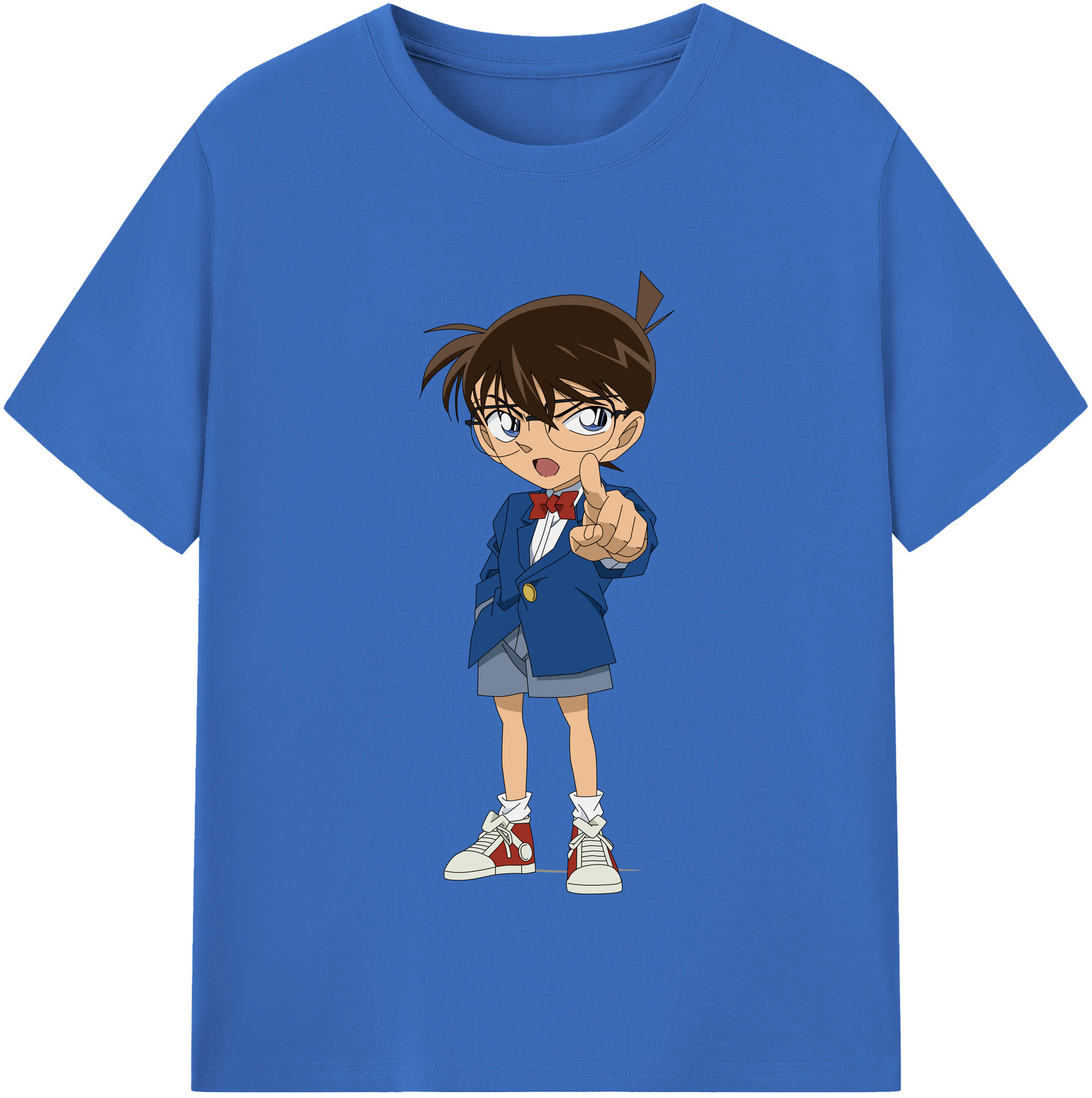（画像用） 名探偵コナン 江戸川 コナン Detective Conan Conan Edogawa 綿100％半袖Tシャツ（フロントプリント）