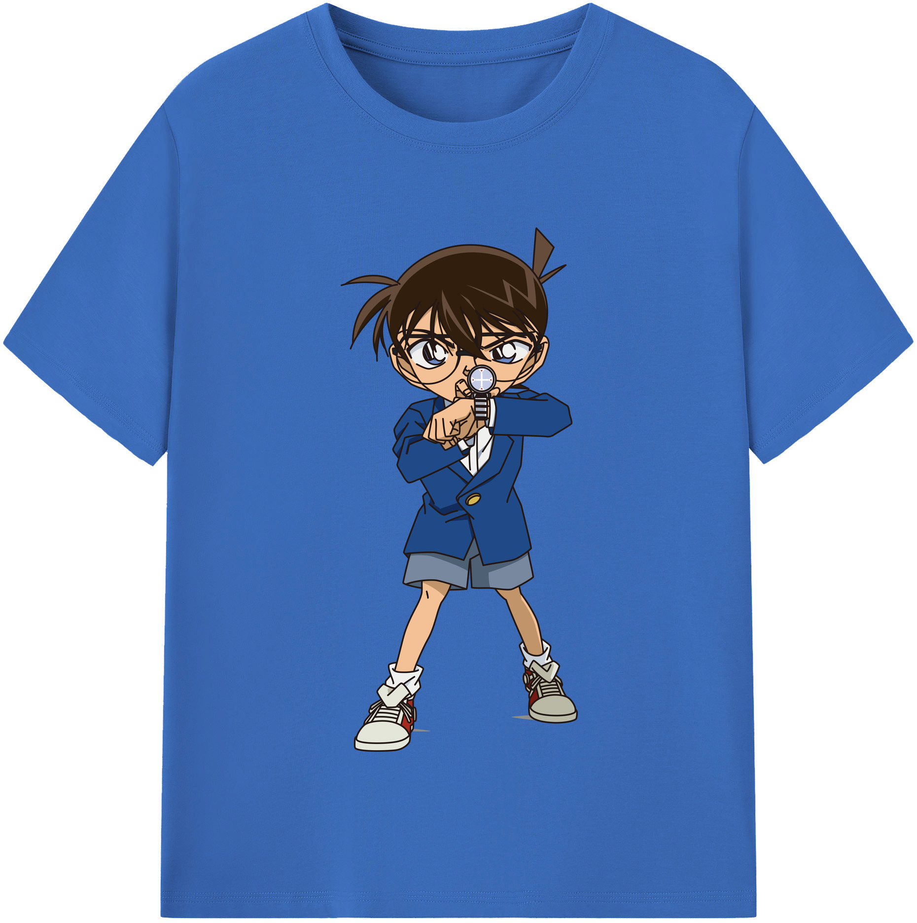 （画像用） 名探偵コナン 江戸川 コナン Detective Conan Conan Edogawa 綿100％半袖Tシャツ（フロントプリント）