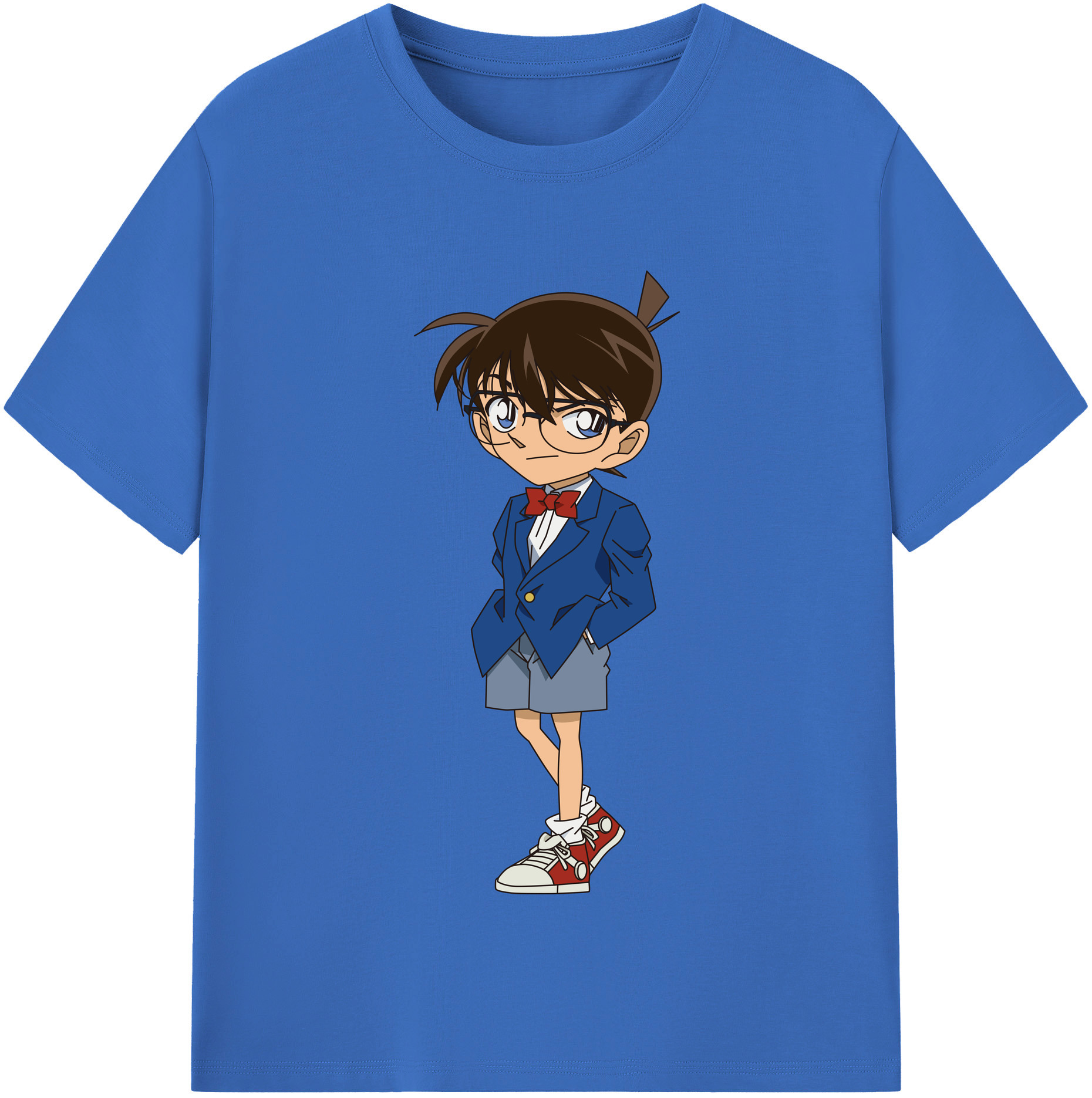 （画像用） 名探偵コナン 江戸川 コナン Detective Conan Conan Edogawa 綿100％半袖Tシャツ（フロントプリント）