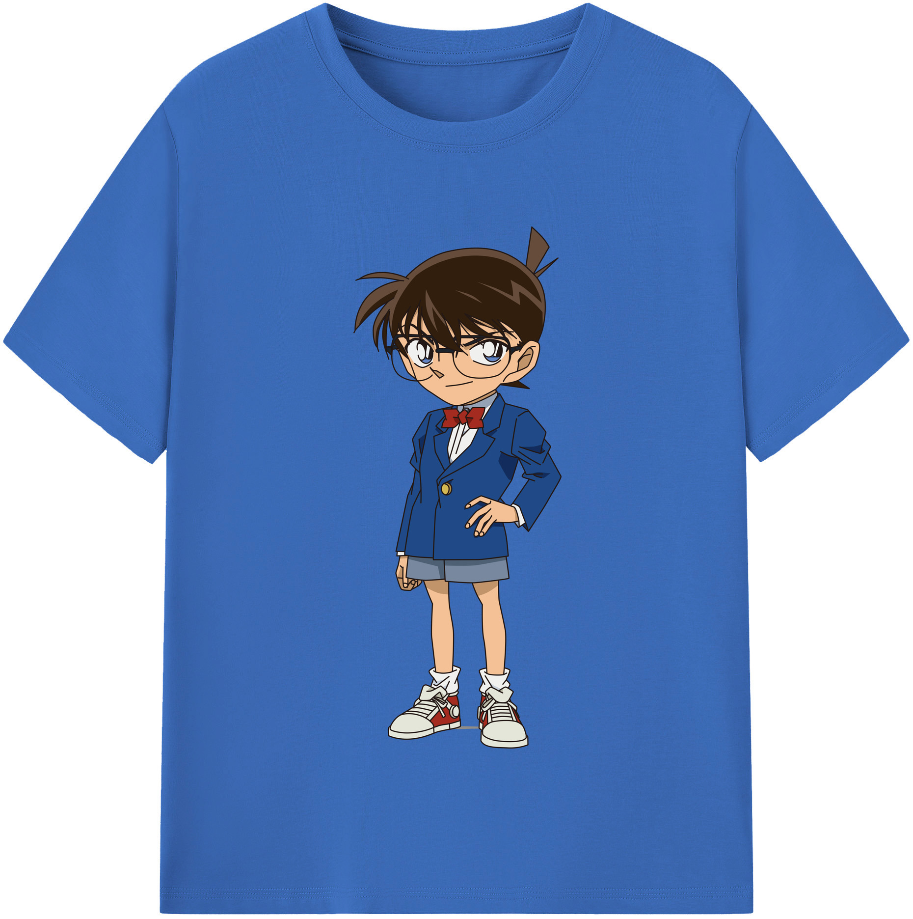 （画像用） 名探偵コナン 江戸川 コナン Detective Conan Conan Edogawa 綿100％半袖Tシャツ（フロントプリント）