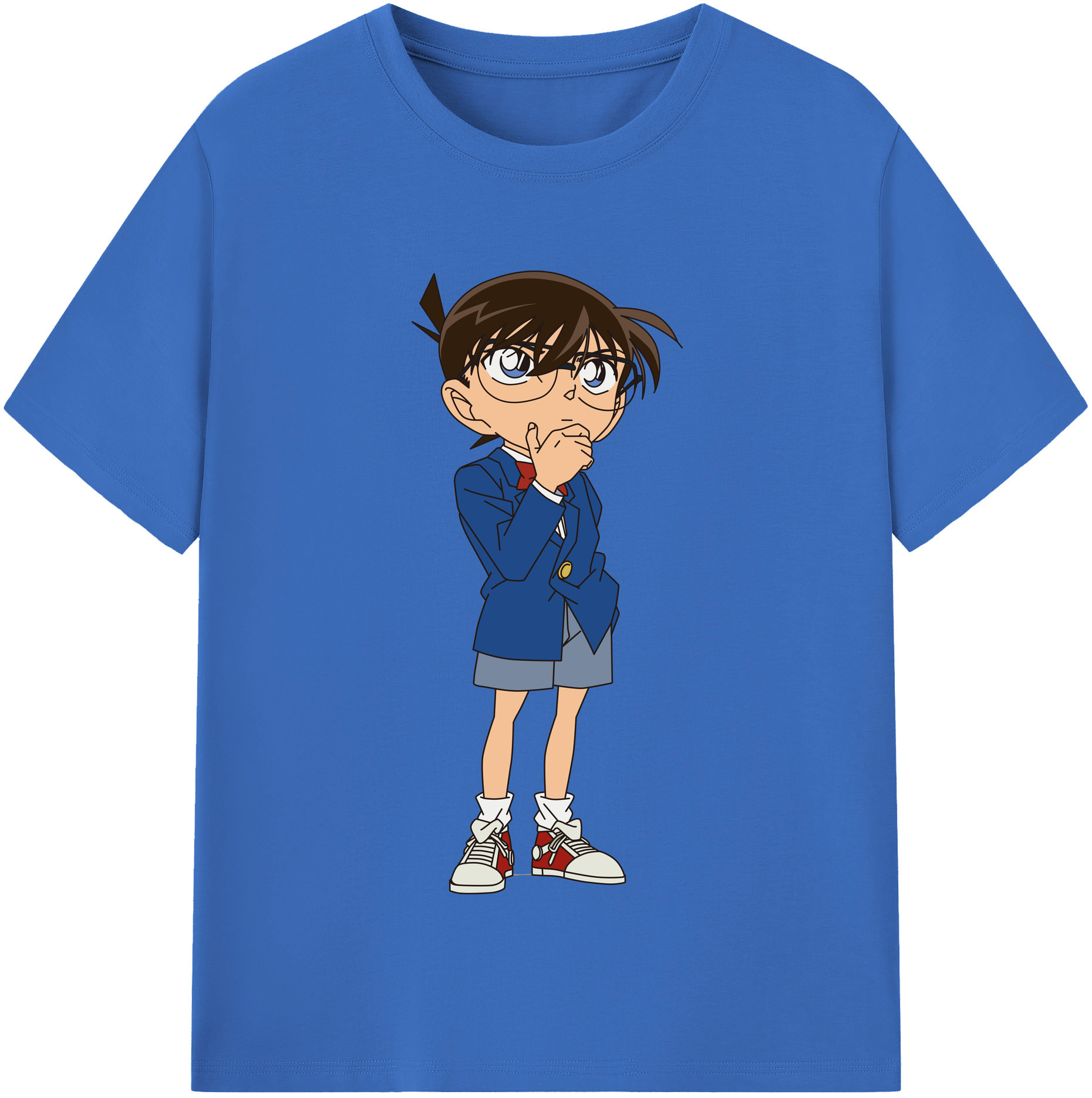 （画像用） 名探偵コナン 江戸川 コナン Detective Conan Conan Edogawa 綿100％半袖Tシャツ（フロントプリント）
