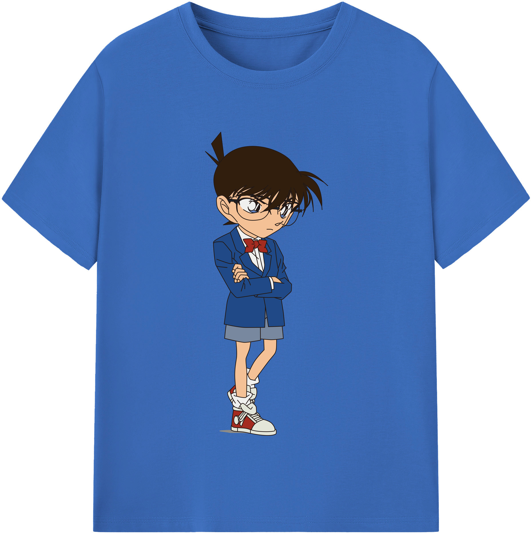 （画像用） 名探偵コナン 江戸川 コナン Detective Conan Conan Edogawa 綿100％半袖Tシャツ（フロントプリント）