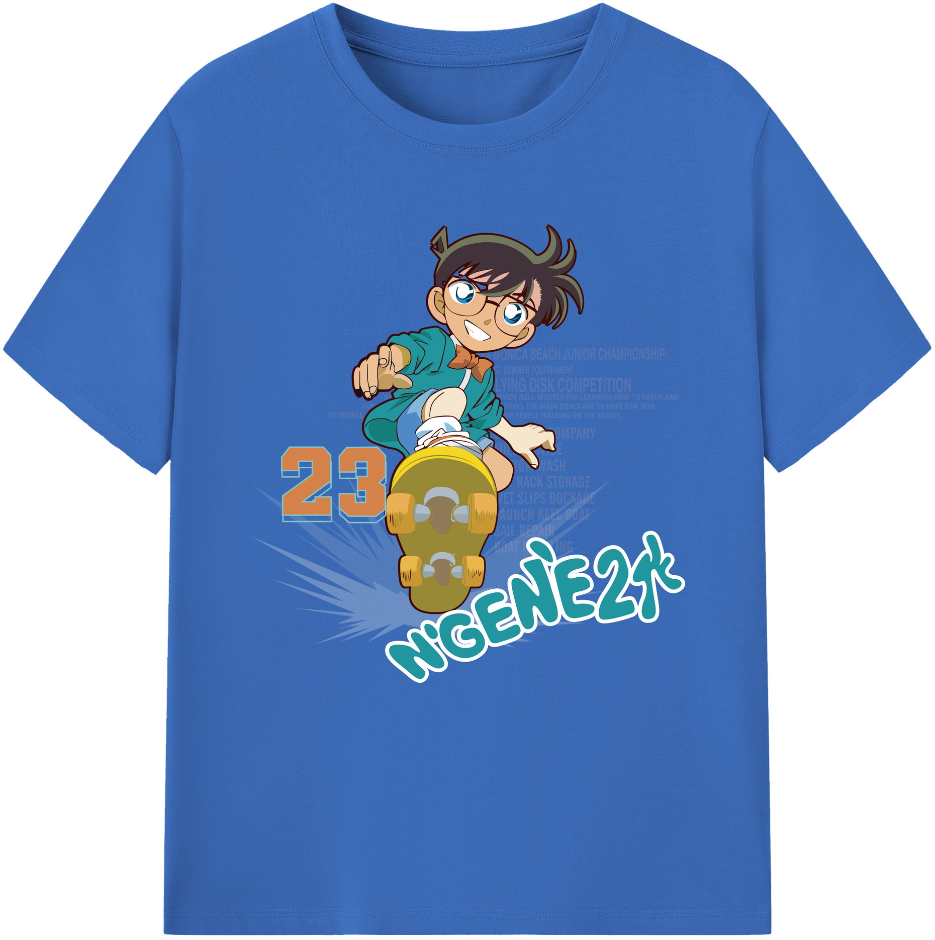 （画像用） 名探偵コナン 江戸川 コナン Detective Conan Conan Edogawa 綿100％半袖Tシャツ（フロントプリント）