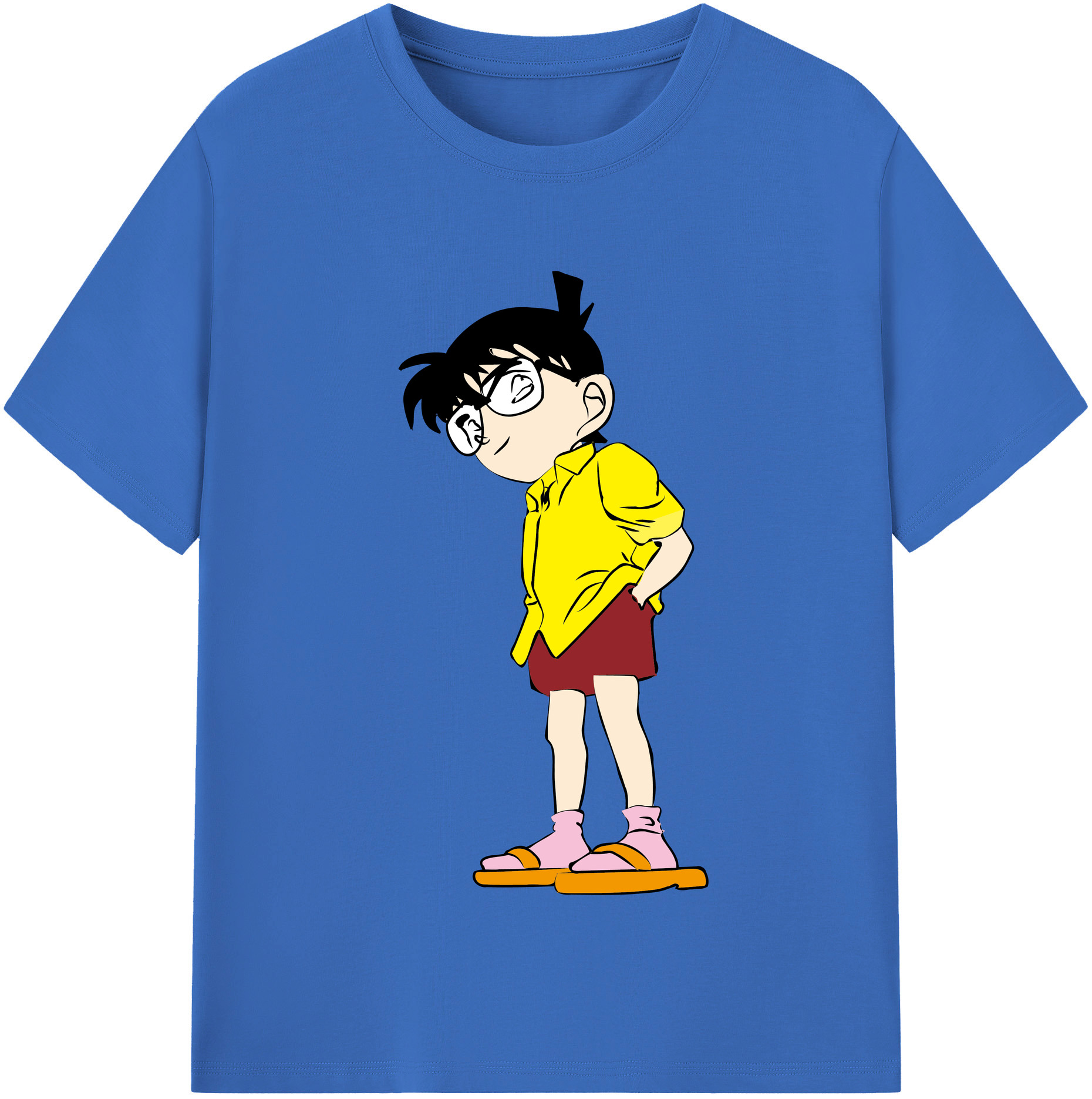 （画像用） 名探偵コナン 江戸川 コナン Detective Conan Conan Edogawa 綿100％半袖Tシャツ（フロントプリント）
