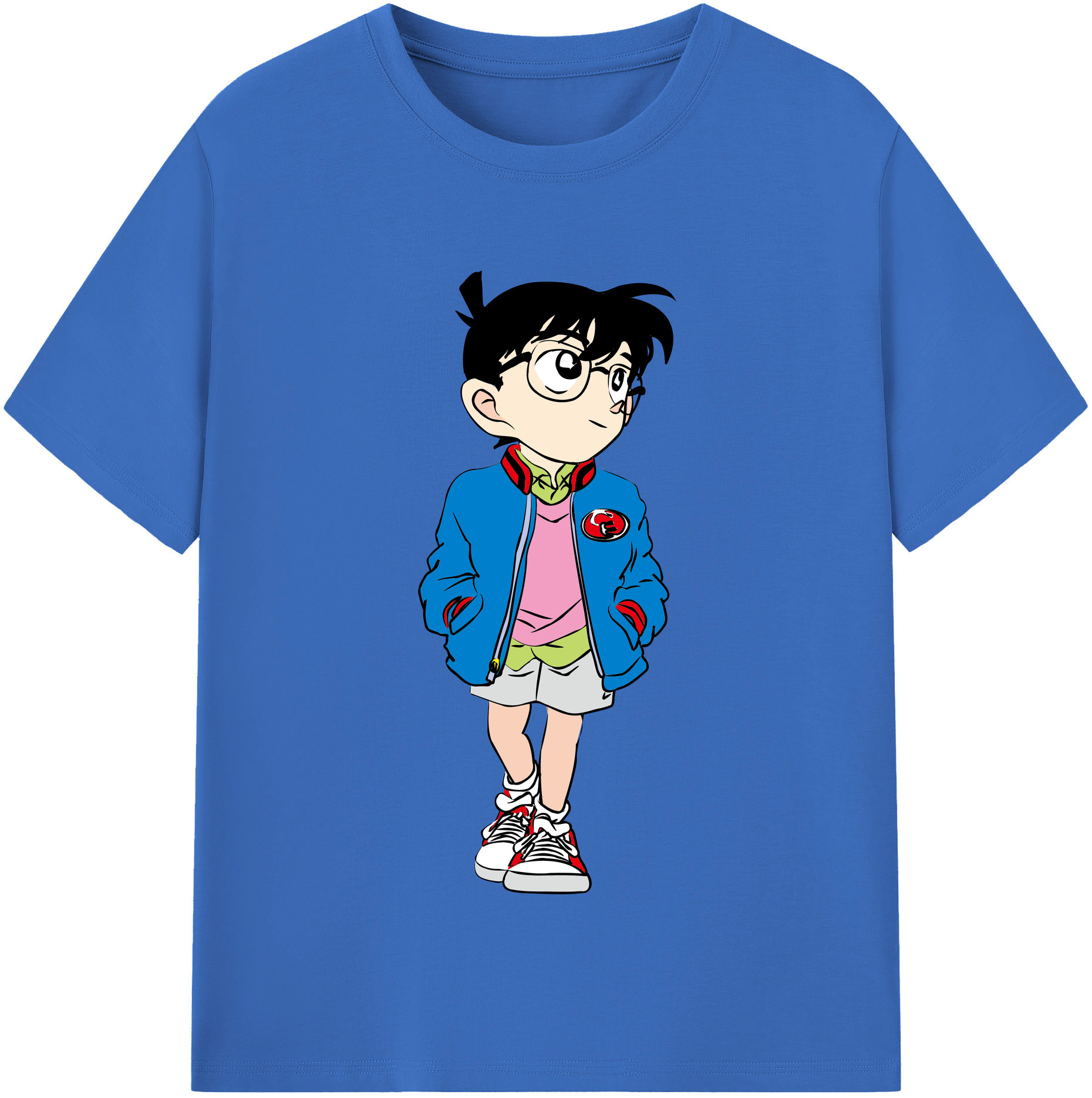 （画像用） 名探偵コナン 江戸川 コナン Detective Conan Conan Edogawa 綿100％半袖Tシャツ（フロントプリント）