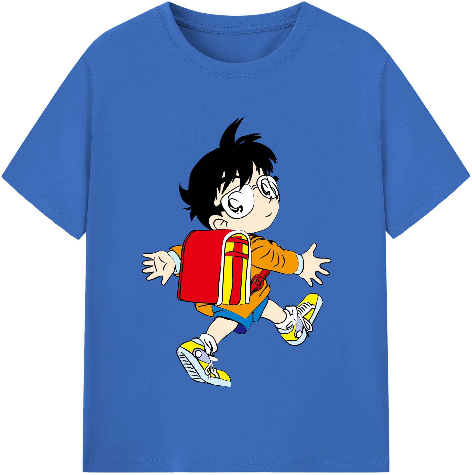 （画像用） 名探偵コナン 江戸川 コナン Detective Conan Conan Edogawa 綿100％半袖Tシャツ（フロントプリント）