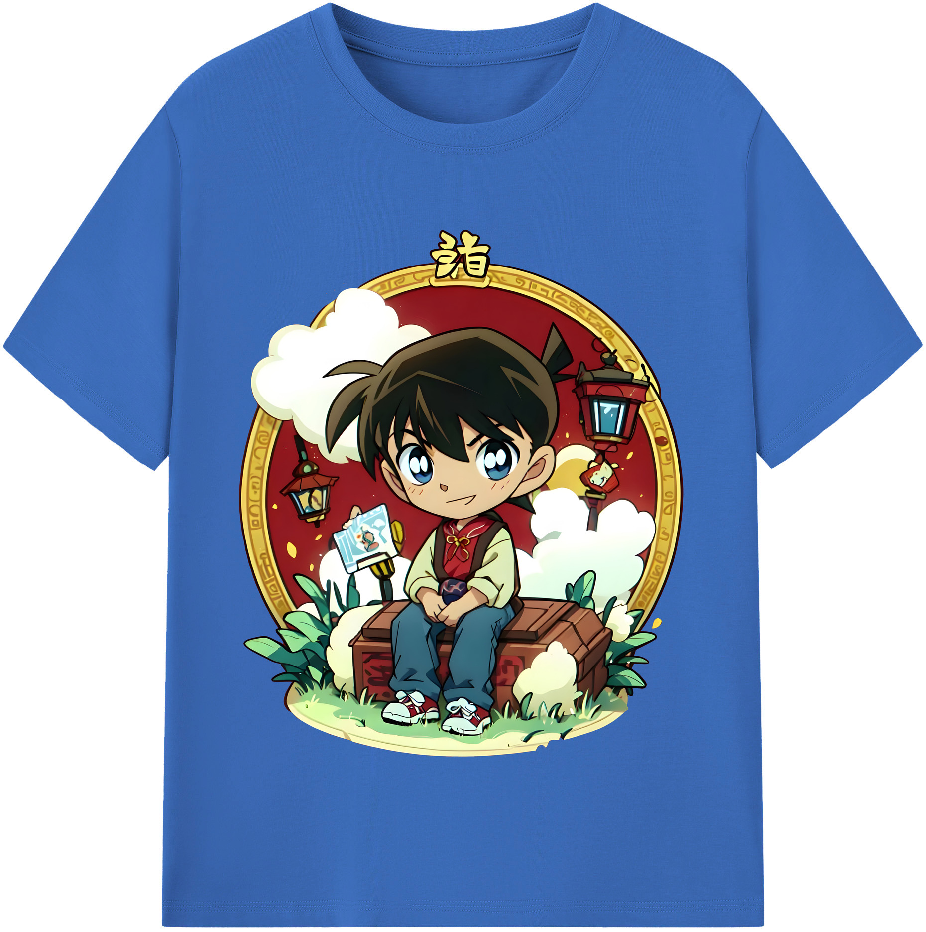 （画像用） 名探偵コナン 江戸川 コナン Detective Conan Conan Edogawa 綿100％半袖Tシャツ（フロントプリント）