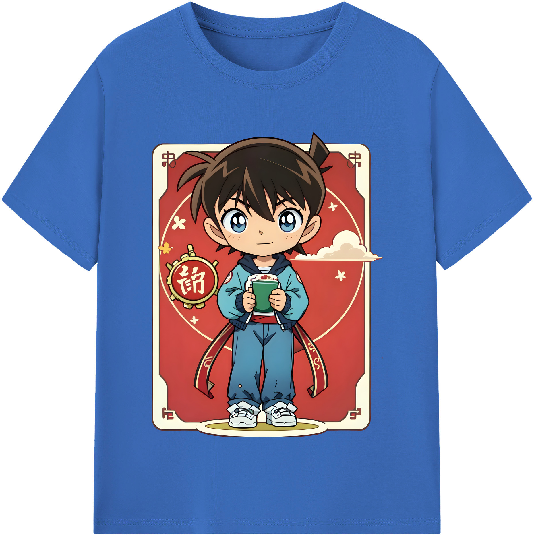 （画像用） 名探偵コナン 江戸川 コナン Detective Conan Conan Edogawa 綿100％半袖Tシャツ（フロントプリント）
