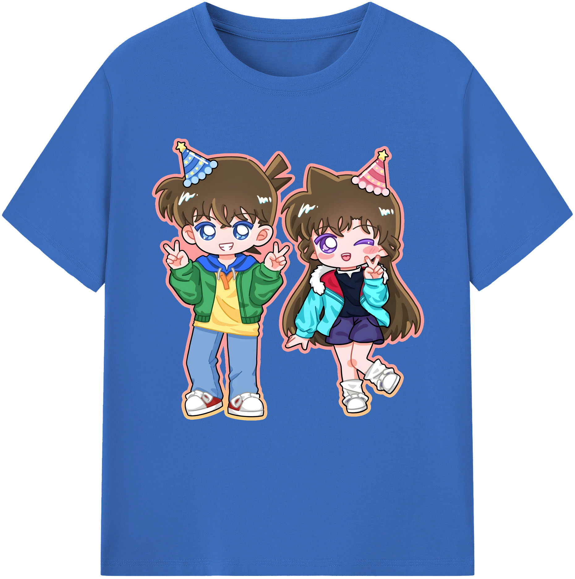 （画像用） 名探偵コナン 毛利 蘭 もうり らん、モーリ ラン Detective Conan Rachel Moore 綿100％半袖Tシャツ（フロントプリント）