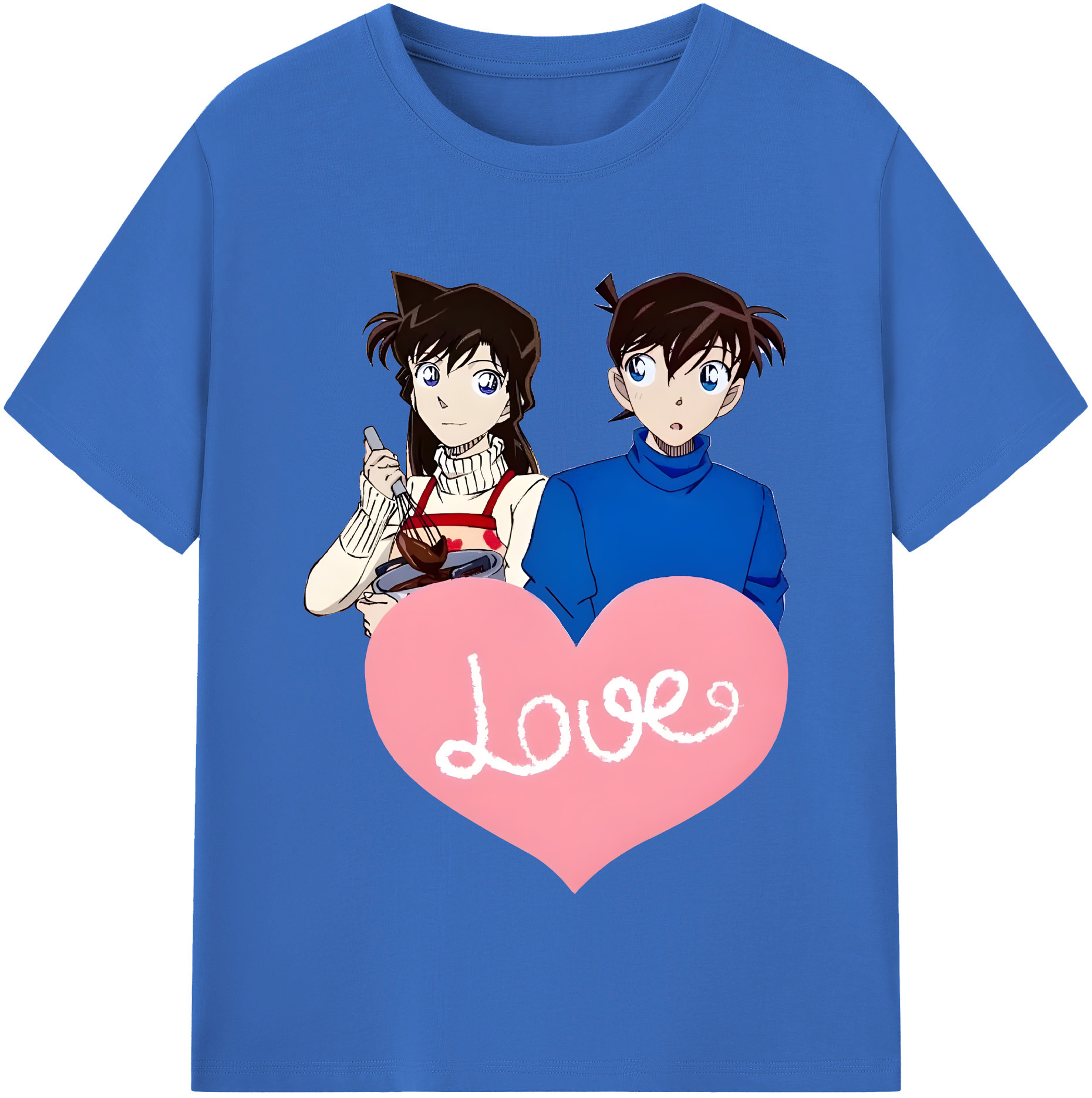 （画像用） 名探偵コナン 毛利 蘭 もうり らん、モーリ ラン Detective Conan Rachel Moore 綿100％半袖Tシャツ（フロントプリント）