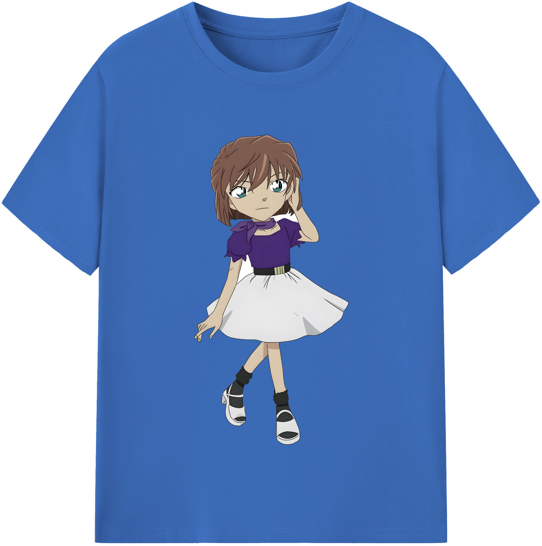 （画像用） 名探偵コナン 灰原 哀 はいばら あい Detective Conan Anita Hailey、Vi Graythorn Haibara Ai 綿100％半袖Tシャツ（フロントプリント）