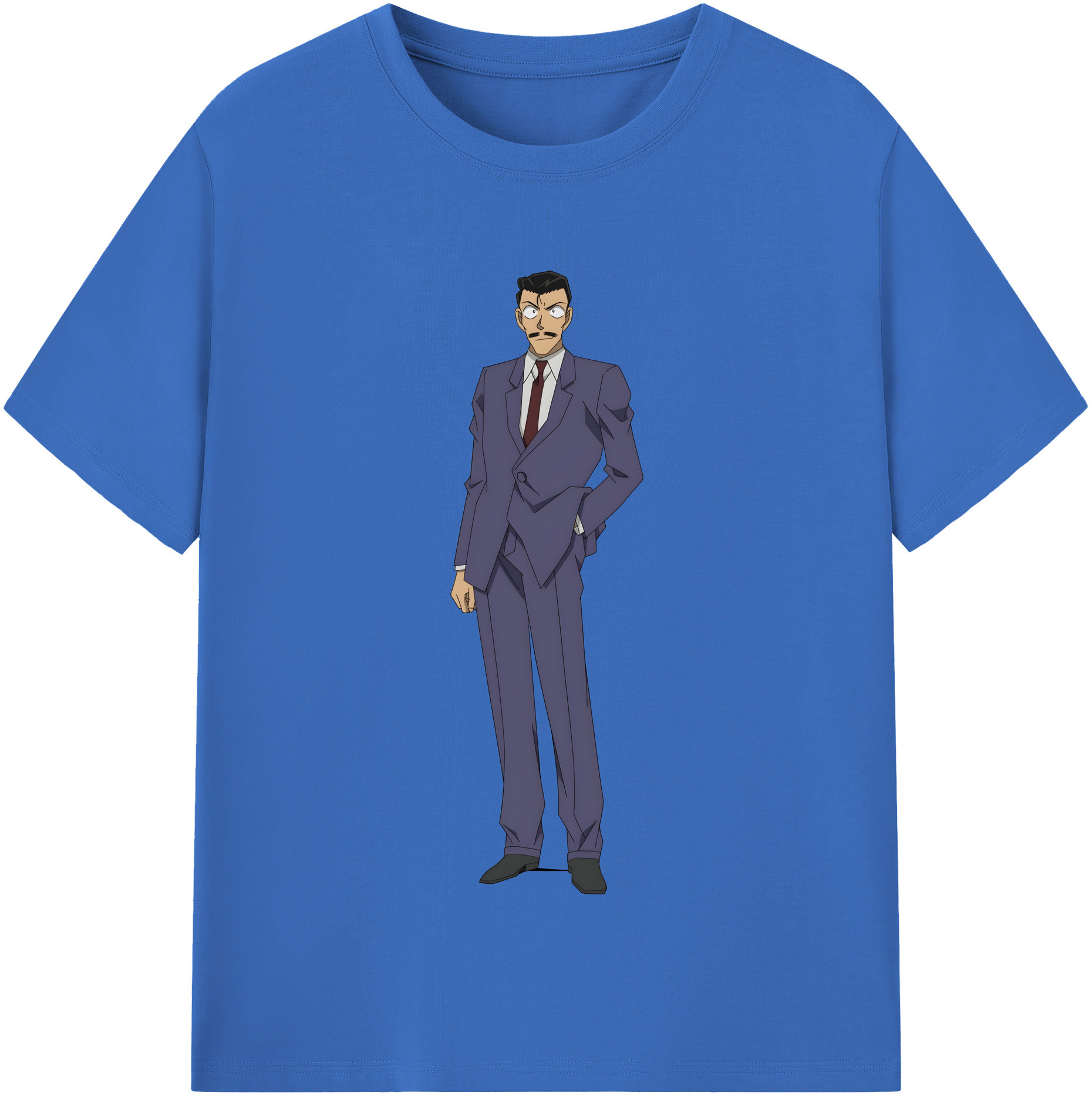 （画像用） 名探偵コナン 毛利 小五郎 もうり こごろう Detective Conan 綿100％半袖Tシャツ（フロントプリント）