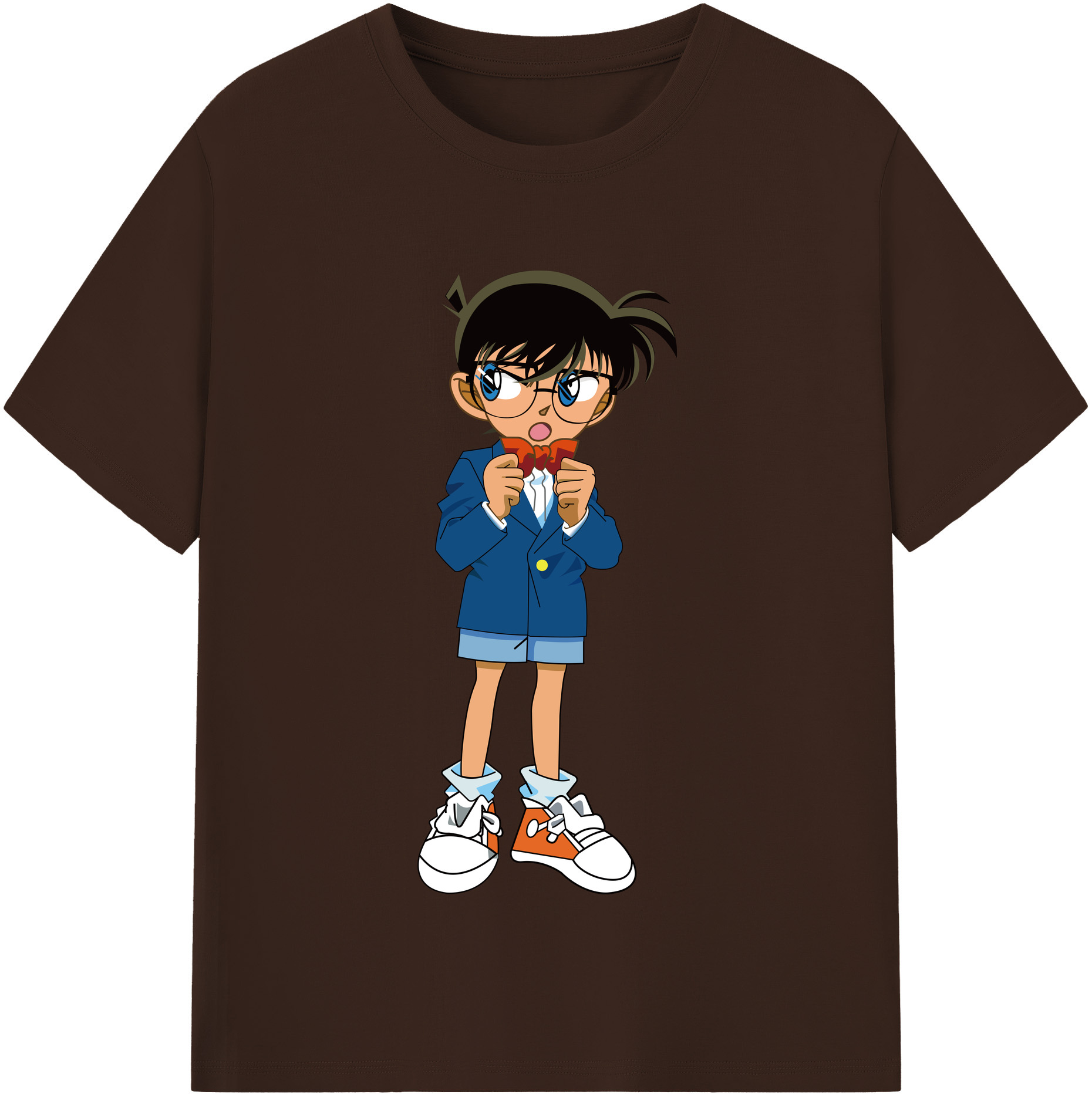（画像用） 名探偵コナン 江戸川 コナン Detective Conan Conan Edogawa 綿100％半袖Tシャツ（フロントプリント）