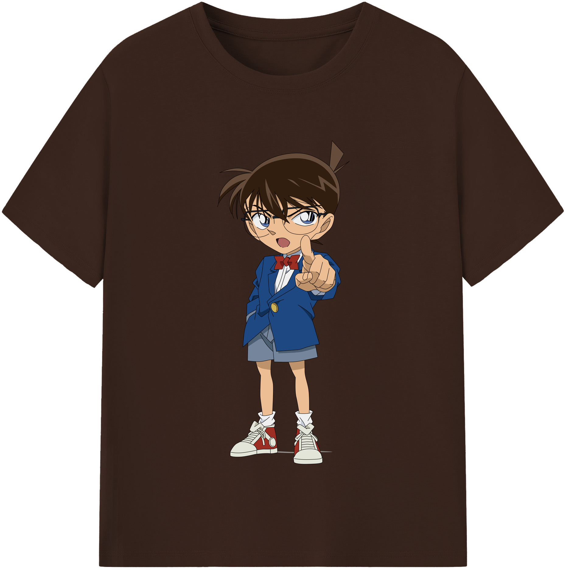 （画像用） 名探偵コナン 江戸川 コナン Detective Conan Conan Edogawa 綿100％半袖Tシャツ（フロントプリント）