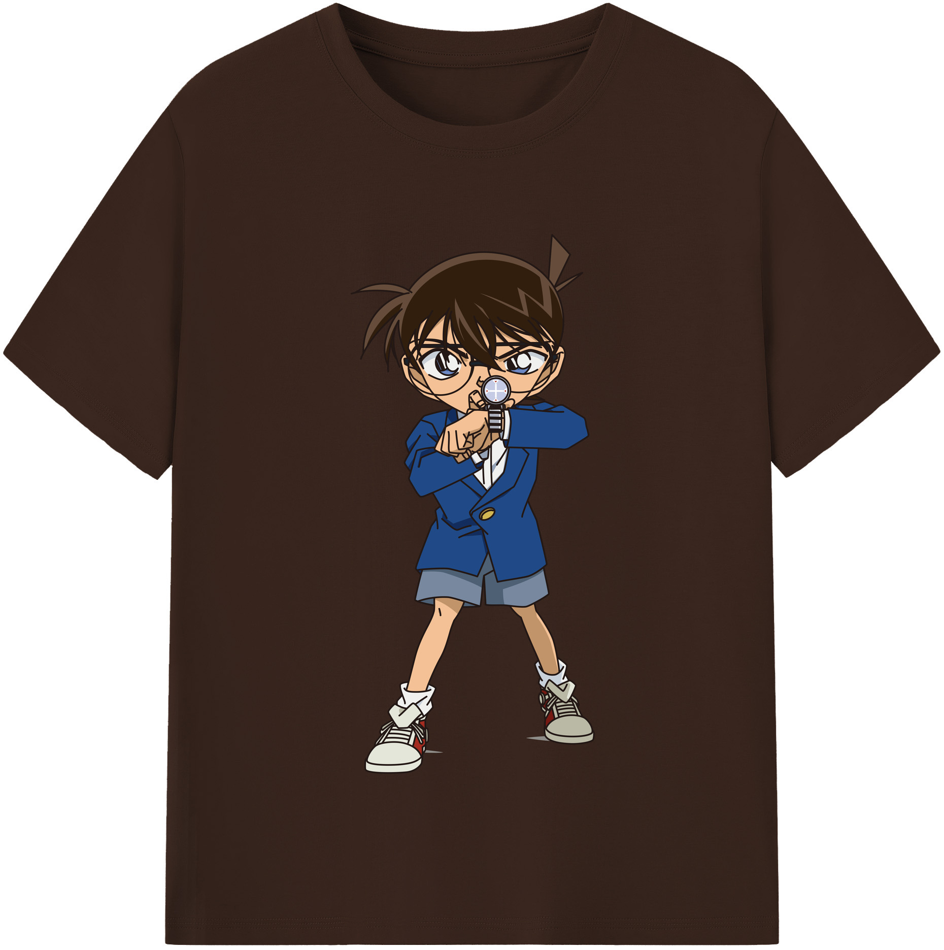 （画像用） 名探偵コナン 江戸川 コナン Detective Conan Conan Edogawa 綿100％半袖Tシャツ（フロントプリント）