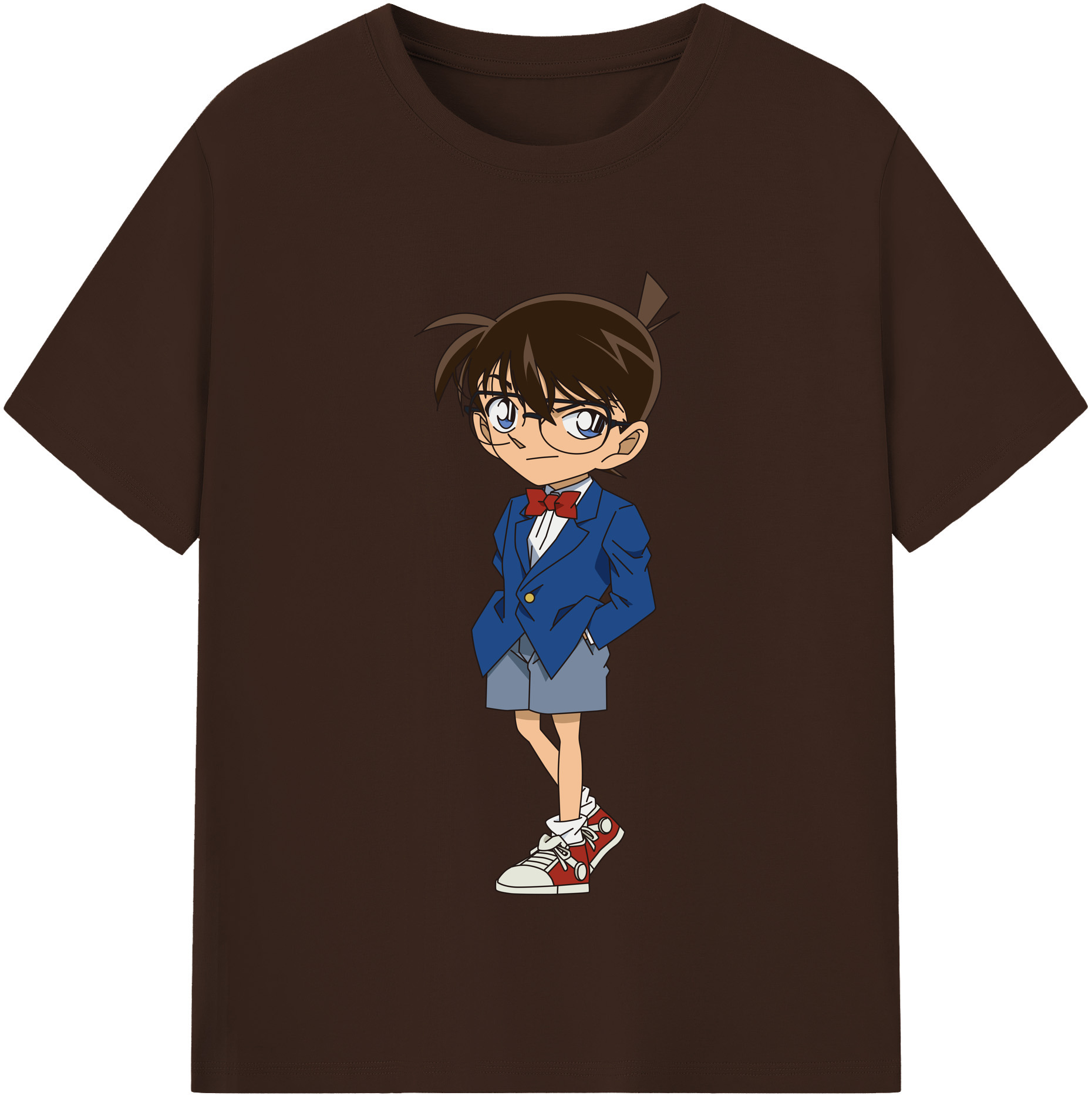 （画像用） 名探偵コナン 江戸川 コナン Detective Conan Conan Edogawa 綿100％半袖Tシャツ（フロントプリント）