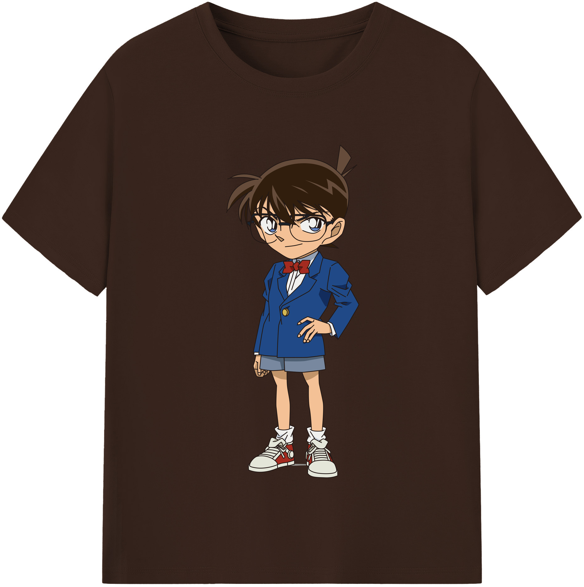 （画像用） 名探偵コナン 江戸川 コナン Detective Conan Conan Edogawa 綿100％半袖Tシャツ（フロントプリント）