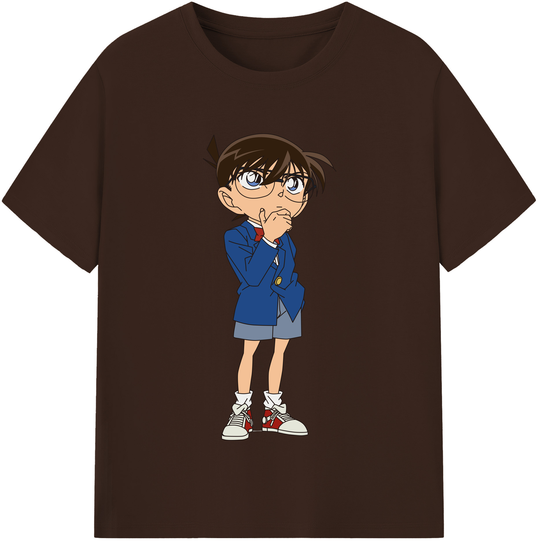（画像用） 名探偵コナン 江戸川 コナン Detective Conan Conan Edogawa 綿100％半袖Tシャツ（フロントプリント）