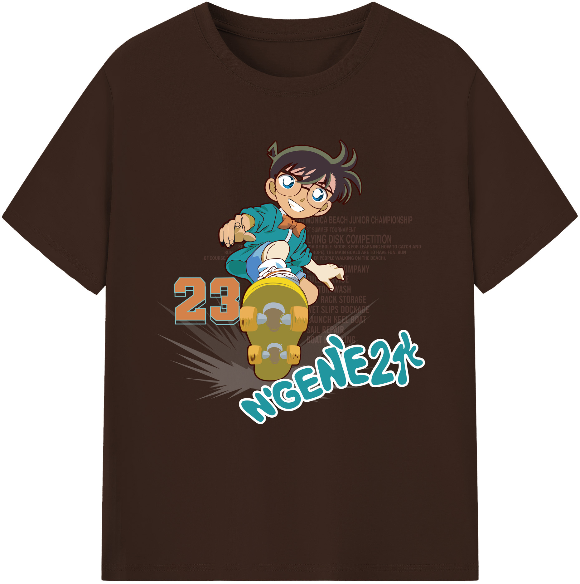 （画像用） 名探偵コナン 江戸川 コナン Detective Conan Conan Edogawa 綿100％半袖Tシャツ（フロントプリント）