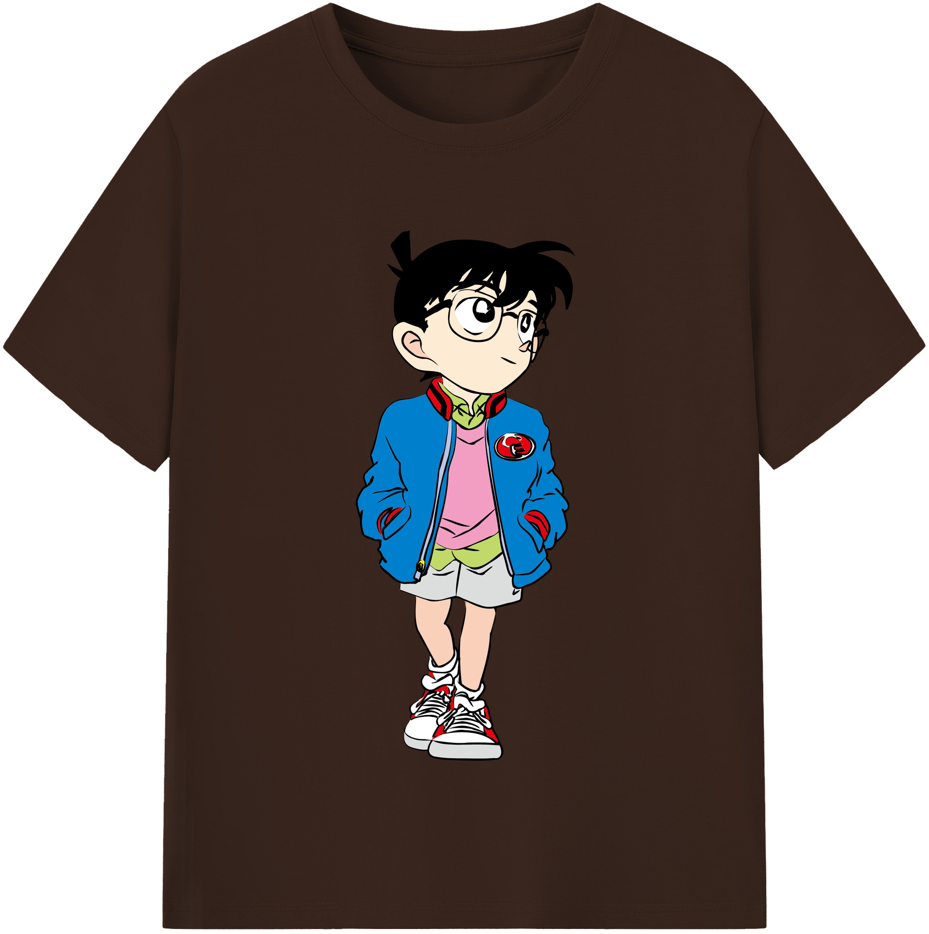（画像用） 名探偵コナン 江戸川 コナン Detective Conan Conan Edogawa 綿100％半袖Tシャツ（フロントプリント）