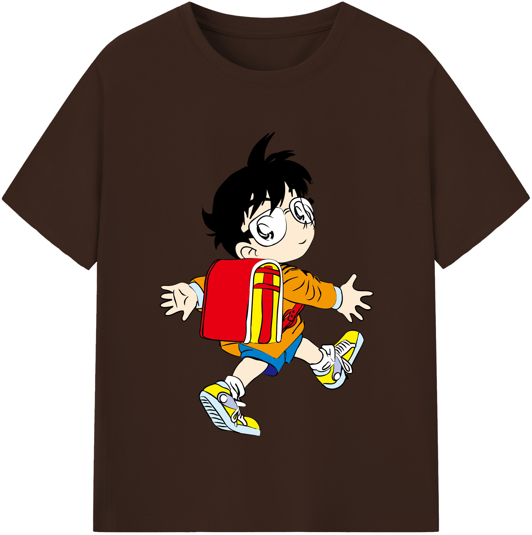 （画像用） 名探偵コナン 江戸川 コナン Detective Conan Conan Edogawa 綿100％半袖Tシャツ（フロントプリント）