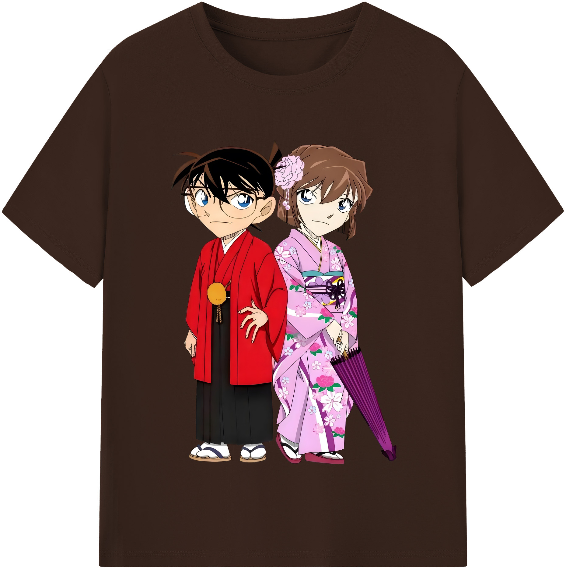 （画像用） 名探偵コナン 江戸川 コナン Detective Conan Conan Edogawa 綿100％半袖Tシャツ（フロントプリント）