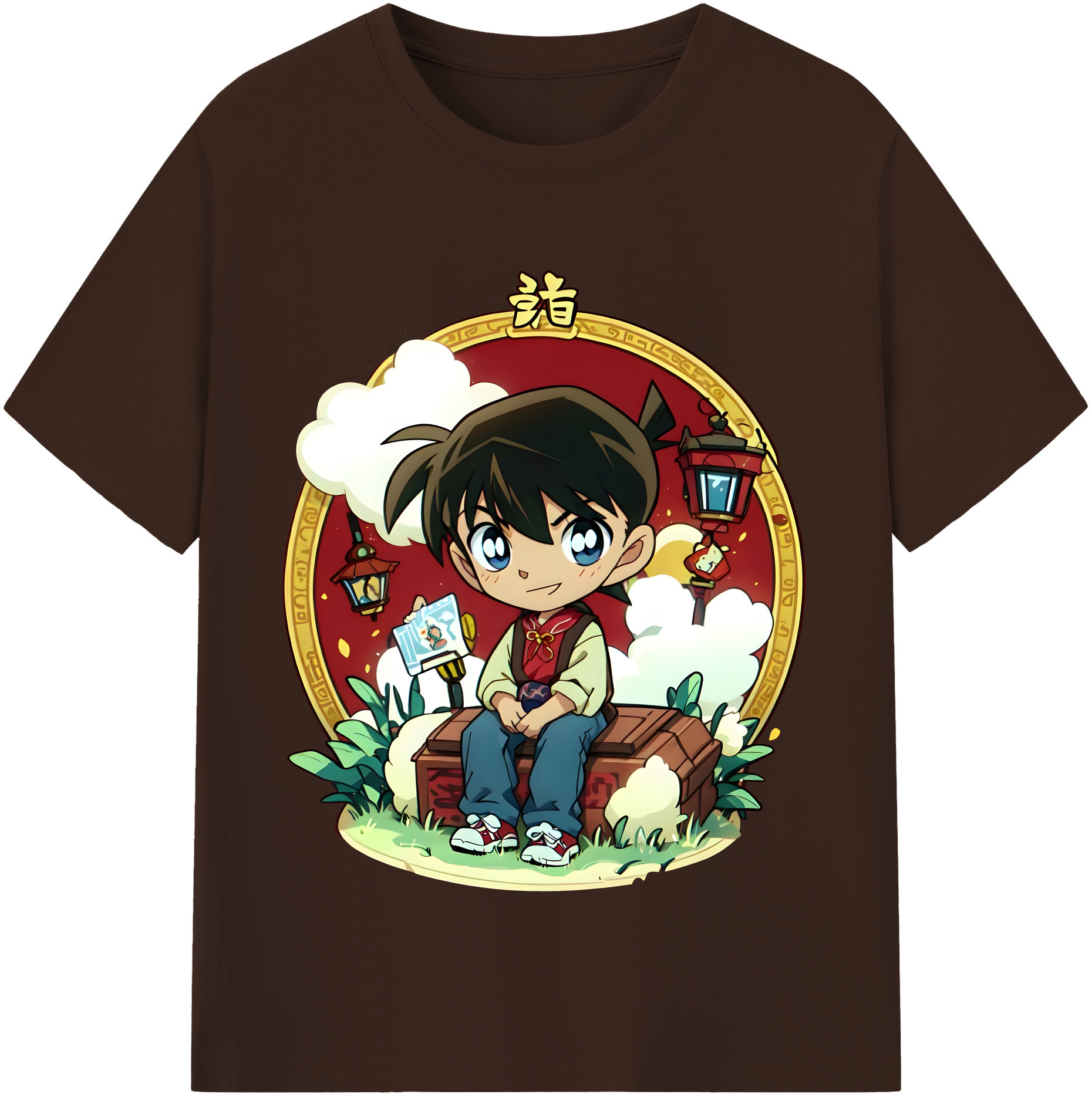 （画像用） 名探偵コナン 江戸川 コナン Detective Conan Conan Edogawa 綿100％半袖Tシャツ（フロントプリント）