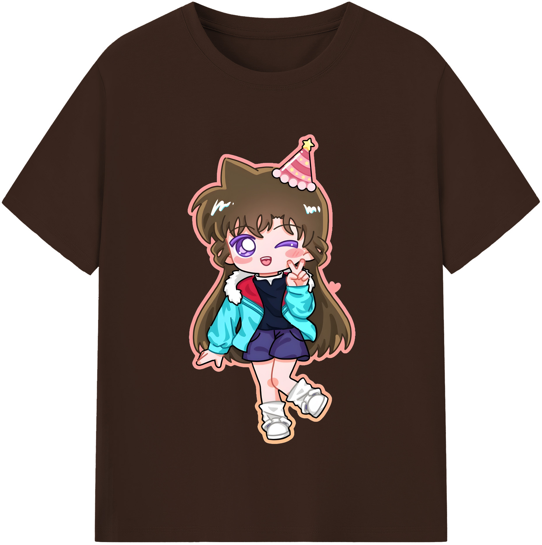 （画像用） 名探偵コナン 毛利 蘭 もうり らん、モーリ ラン Detective Conan Rachel Moore 綿100％半袖Tシャツ（フロントプリント）